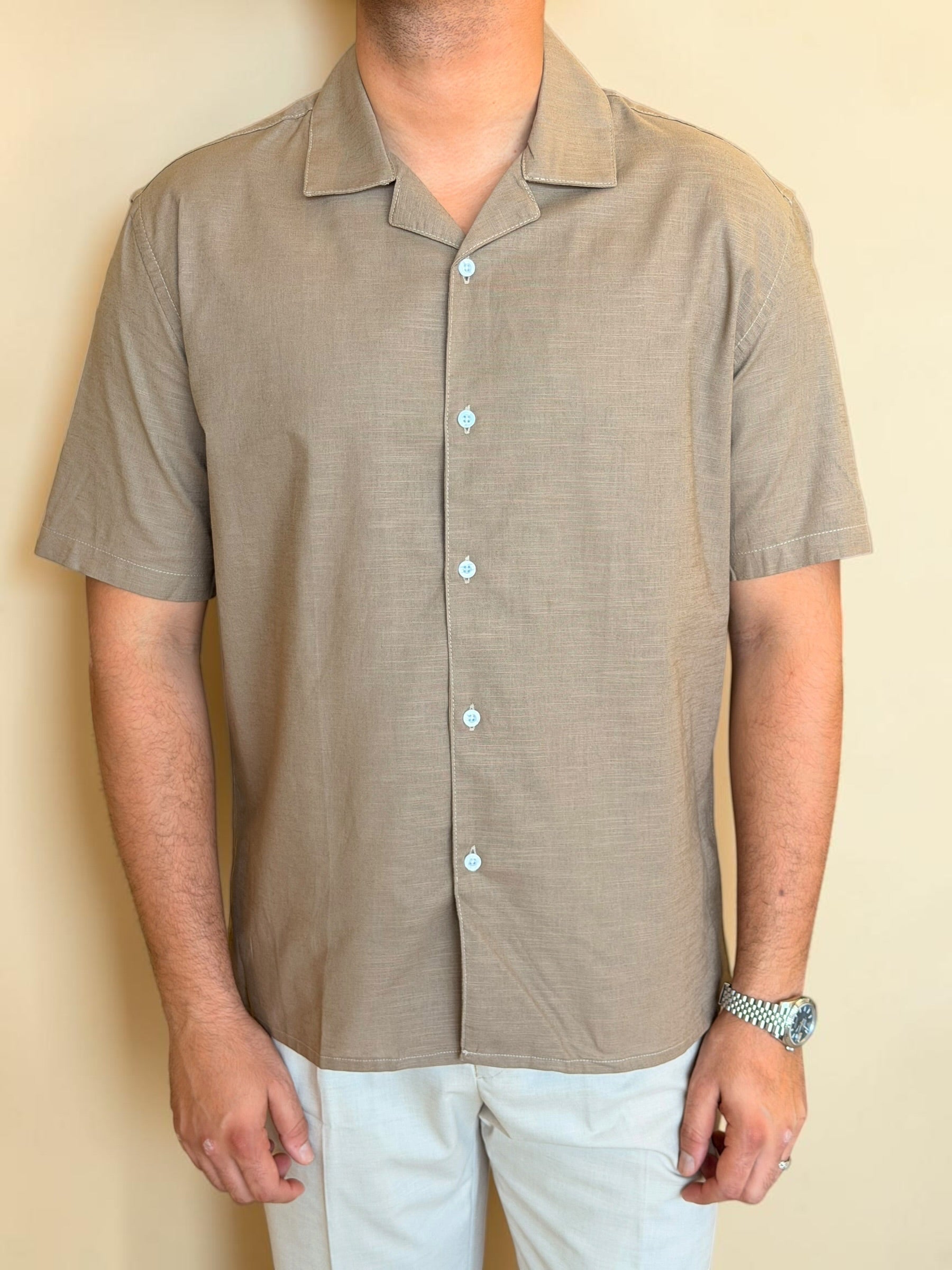 Linen Cuban Shirt - Cacao
