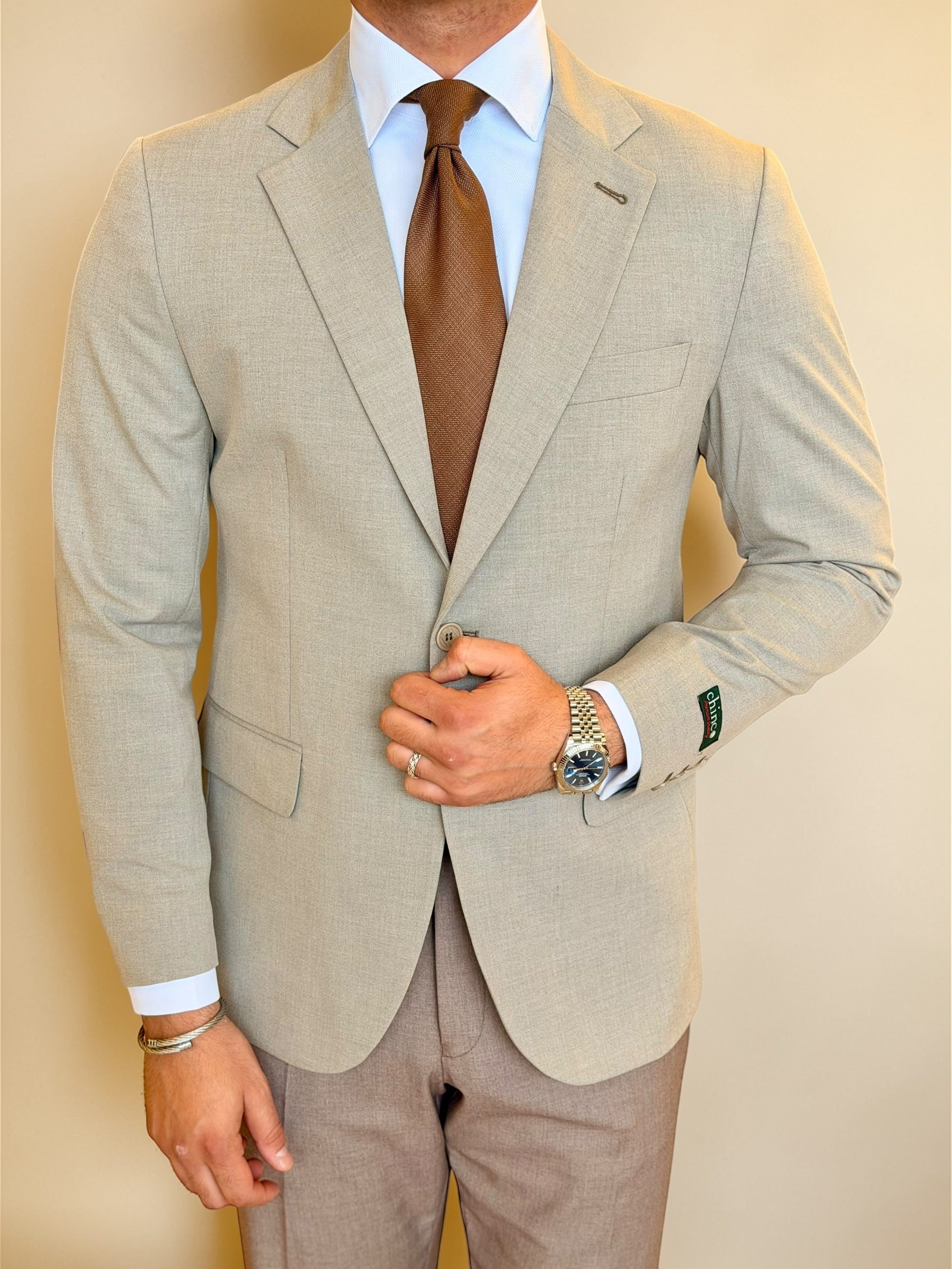 Basic Tailored Blazer - Beige