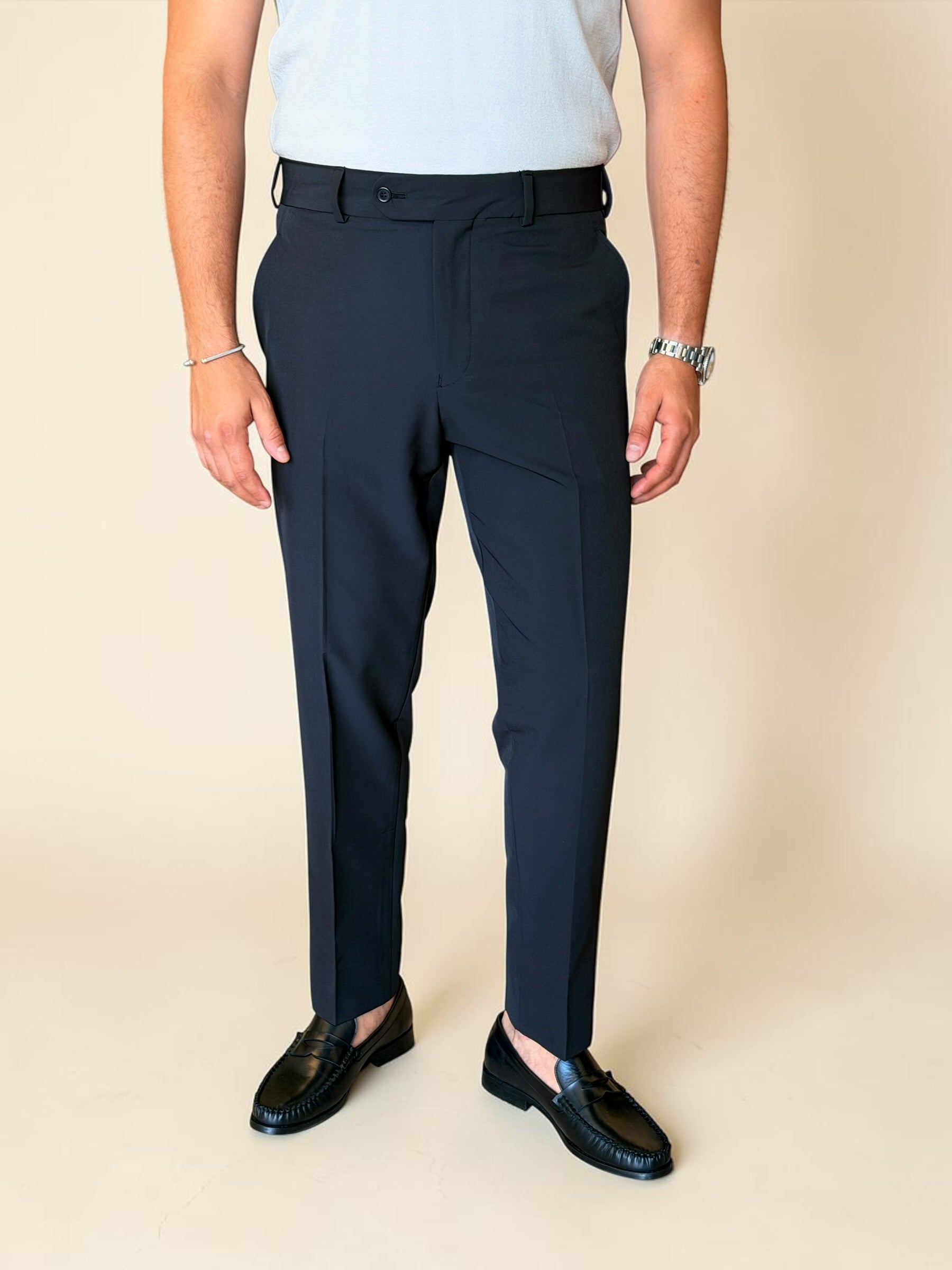 Tailored Lycra Trousers - Black