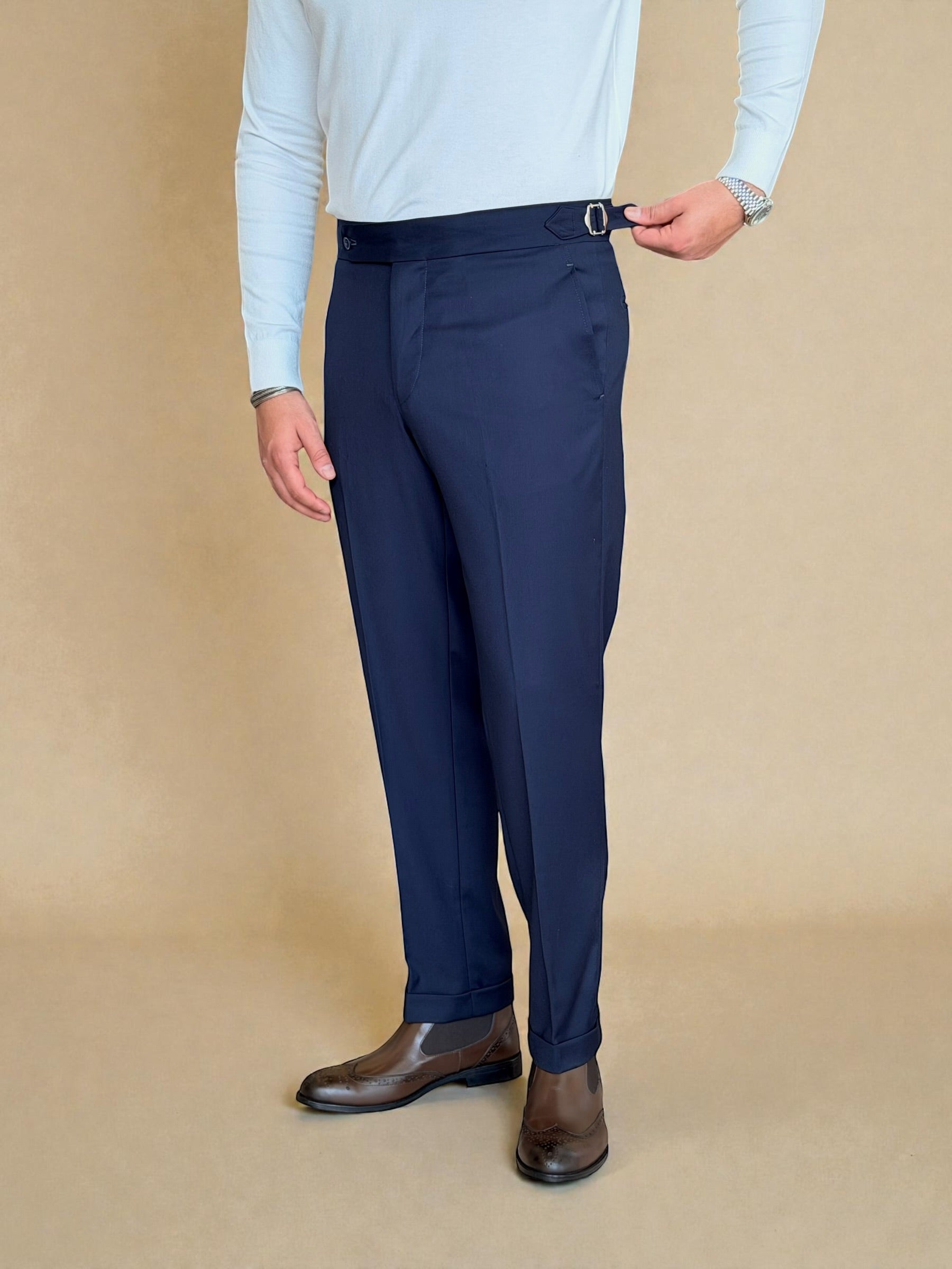 Chino Side Adjuster Trousers - Navy