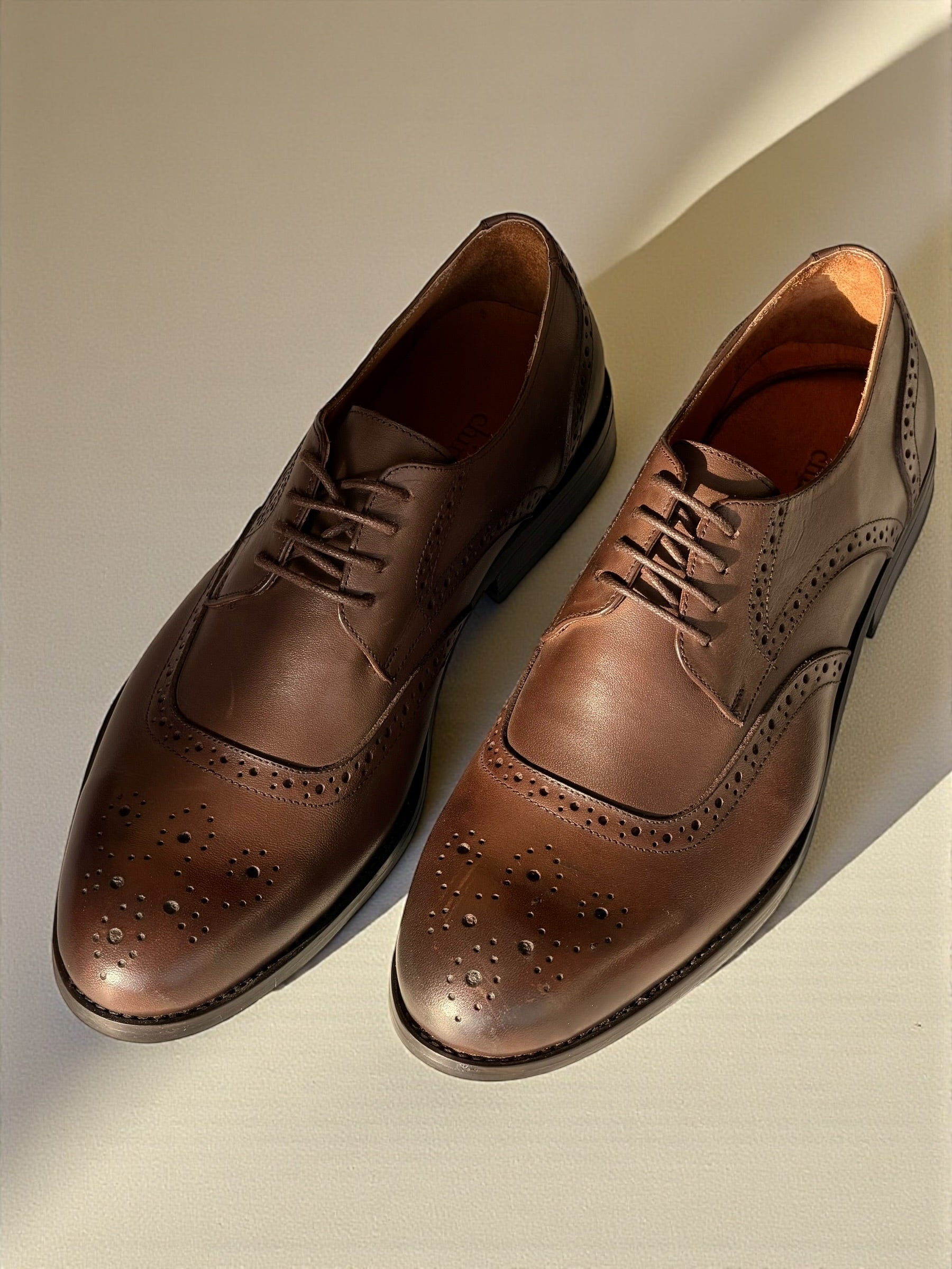 Brouge leather shoes -Brown