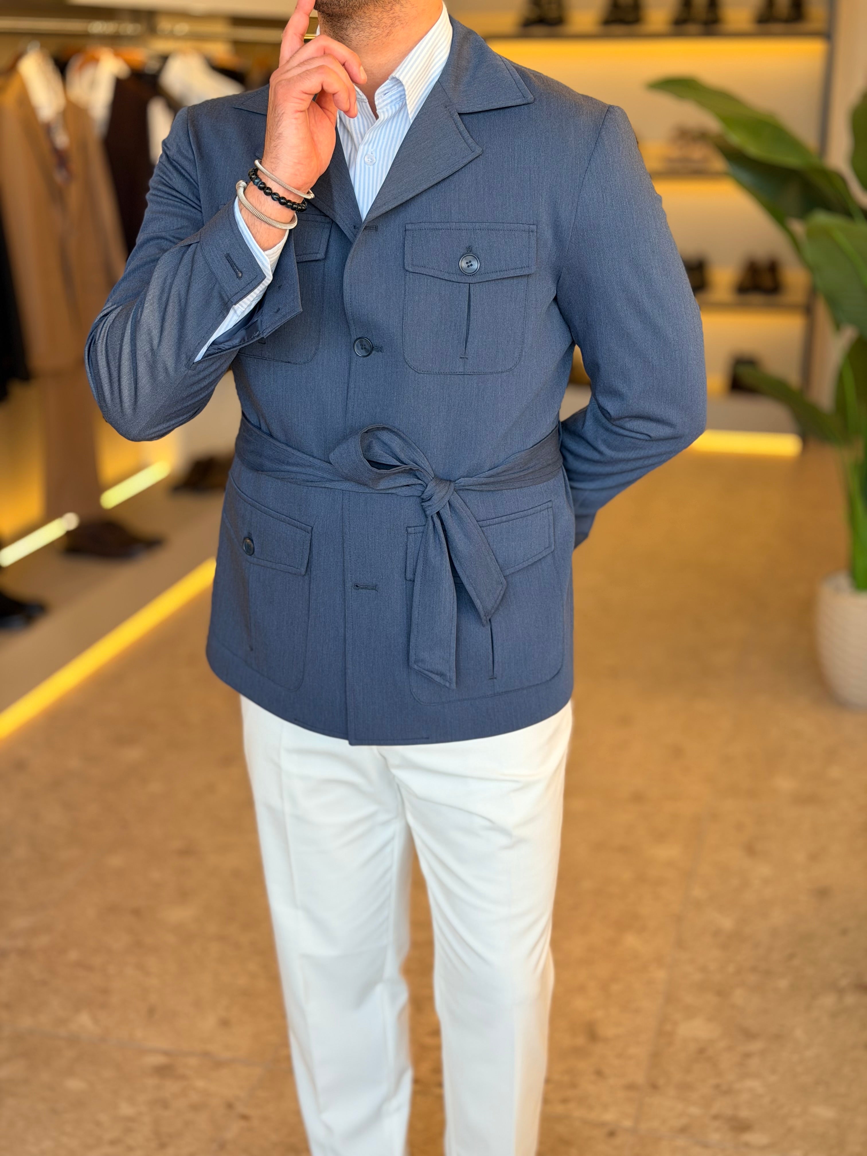 Safari Jacket - Blue