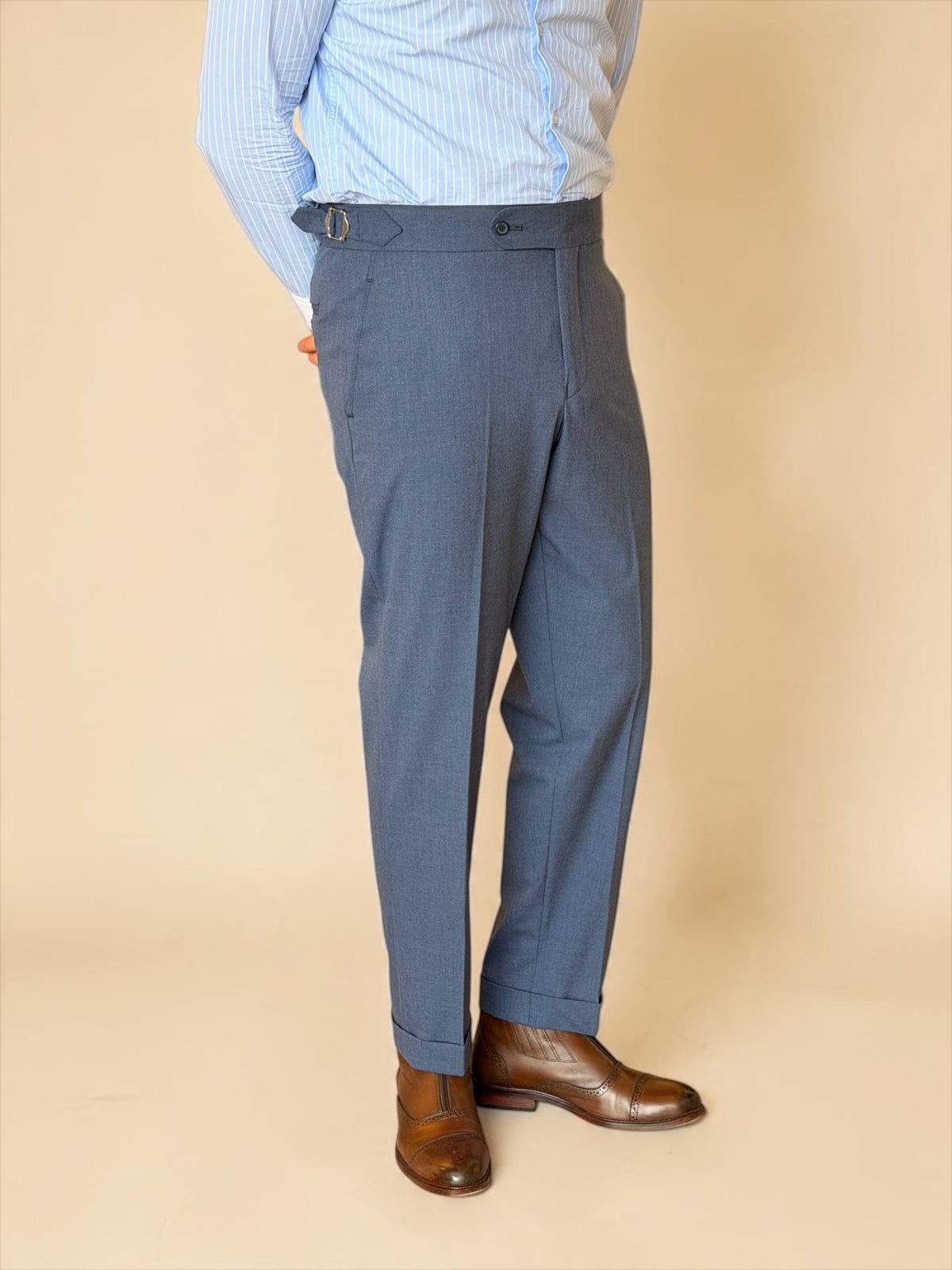 One button Gurkha Trousers - Blue