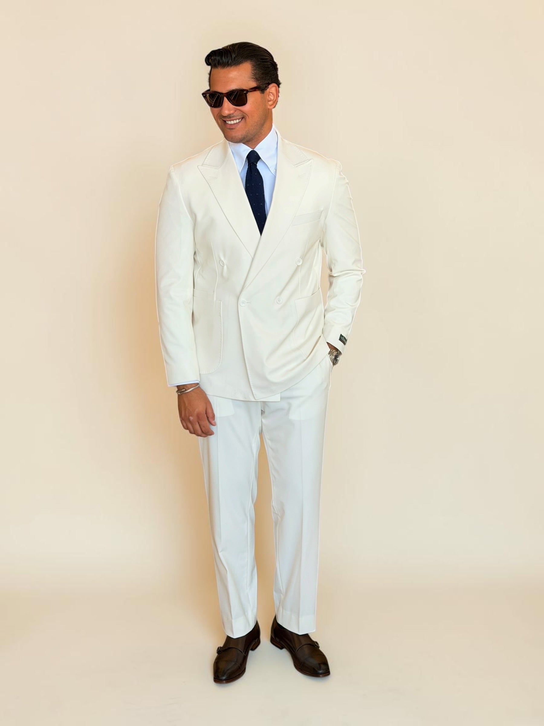 Double breasted 4 button suit - Off white