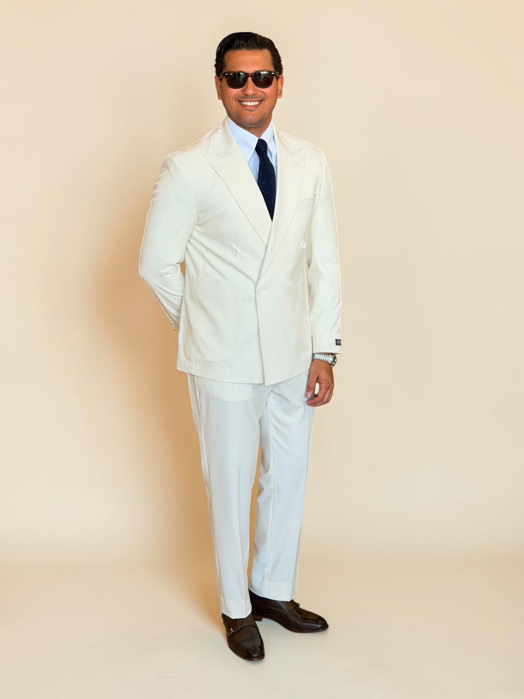 Double breasted 4 button suit - Off white