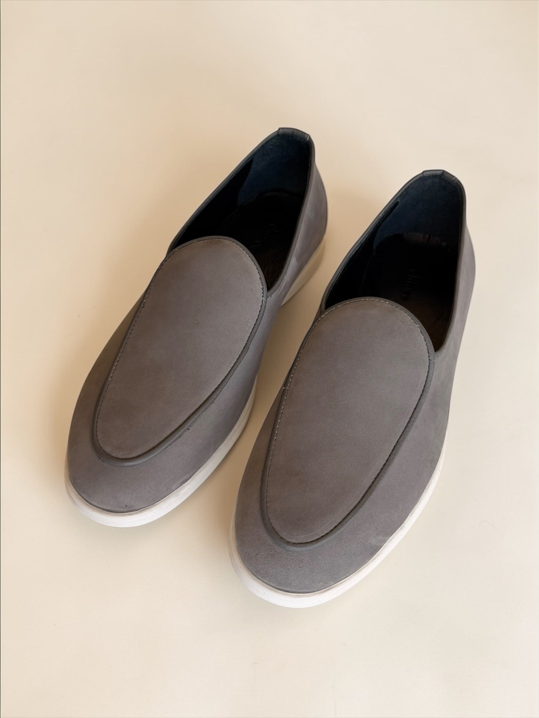 Suede leather loafers - Gray