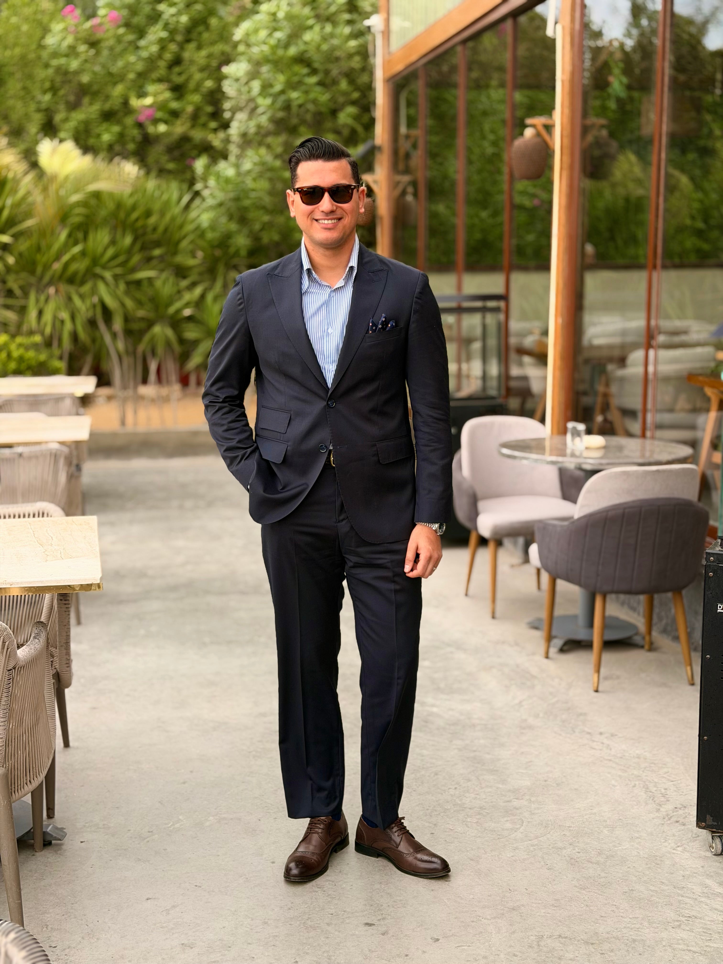 100% Wool two pockets suit - Navy