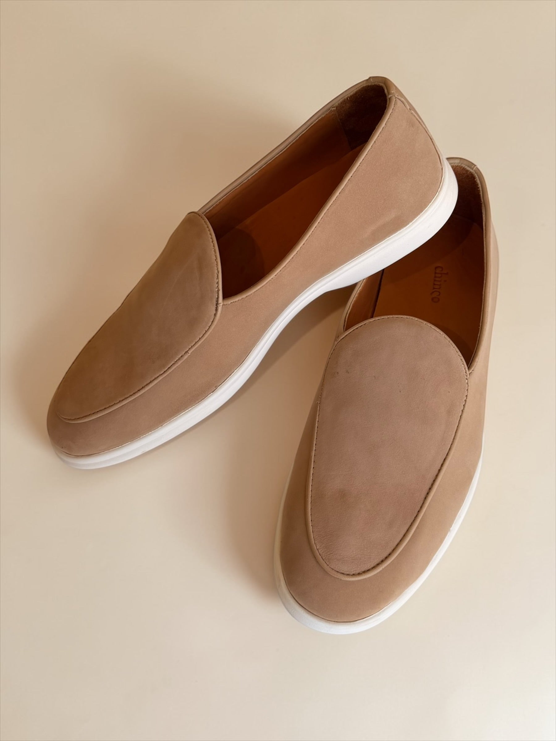 Suede leather loafers - Beige