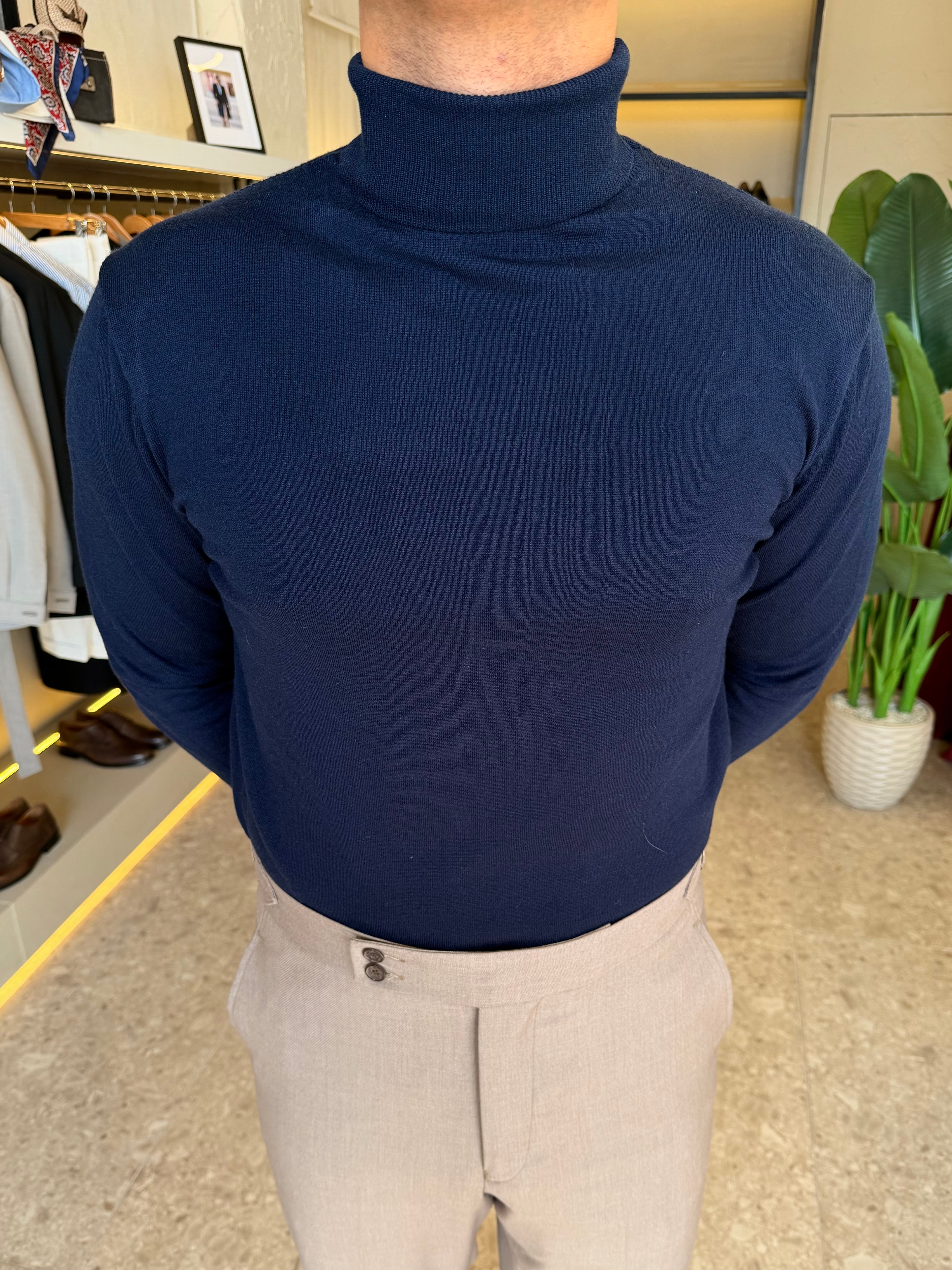 Knitwear High-Neck - Navy