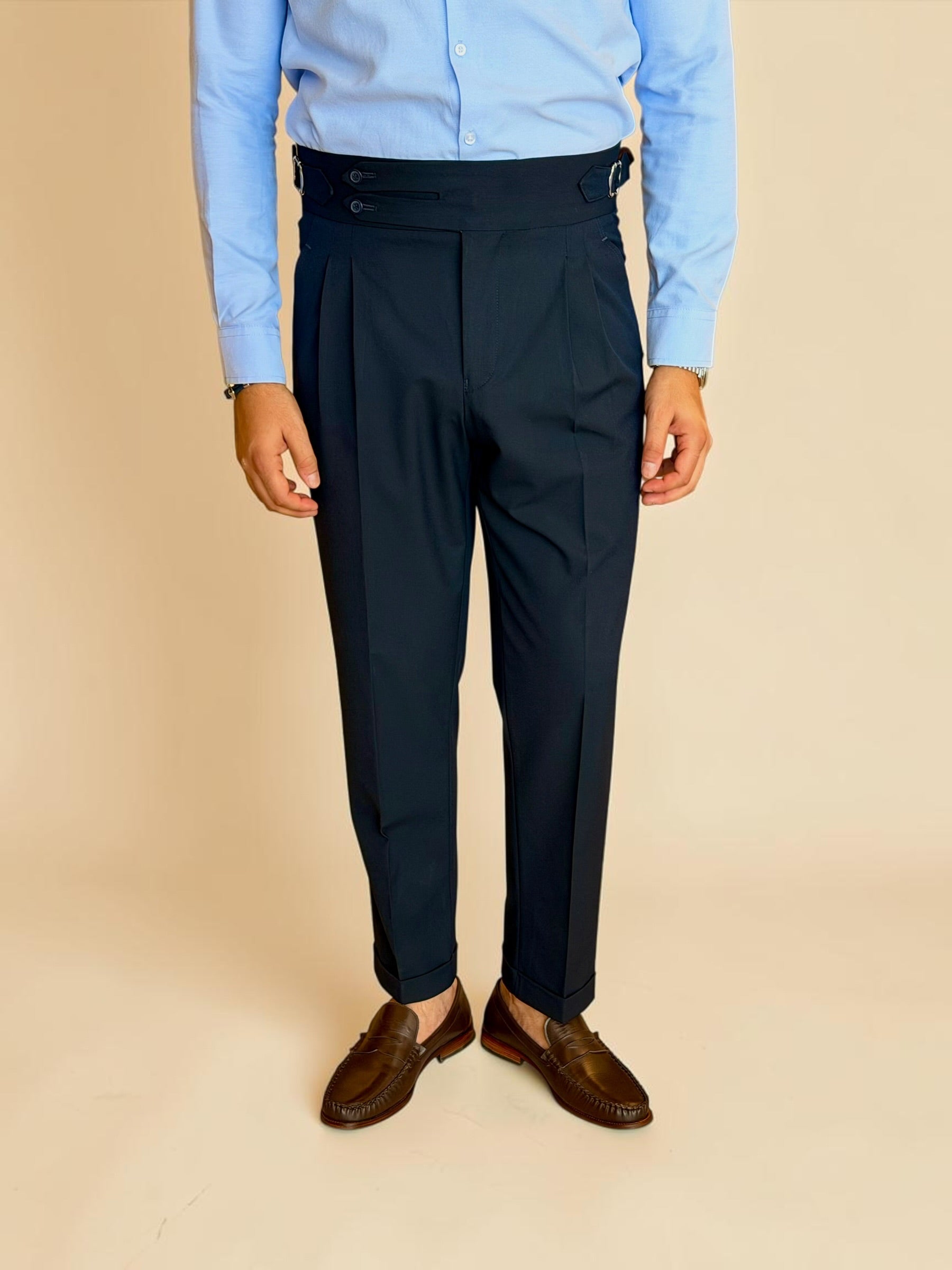 Double-Belt Gurkha trousers- Navy
