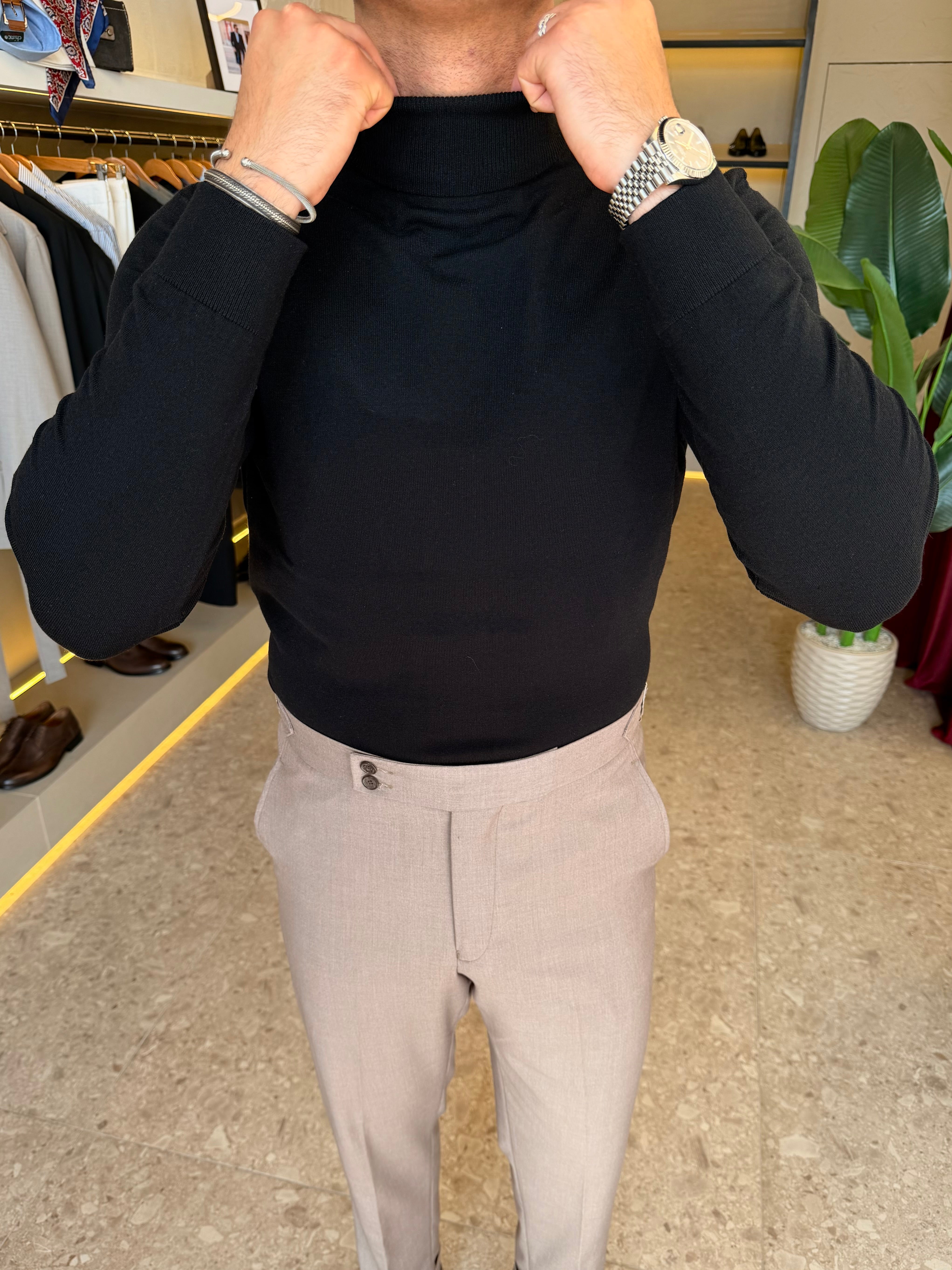 Knitwear High-Neck - Black