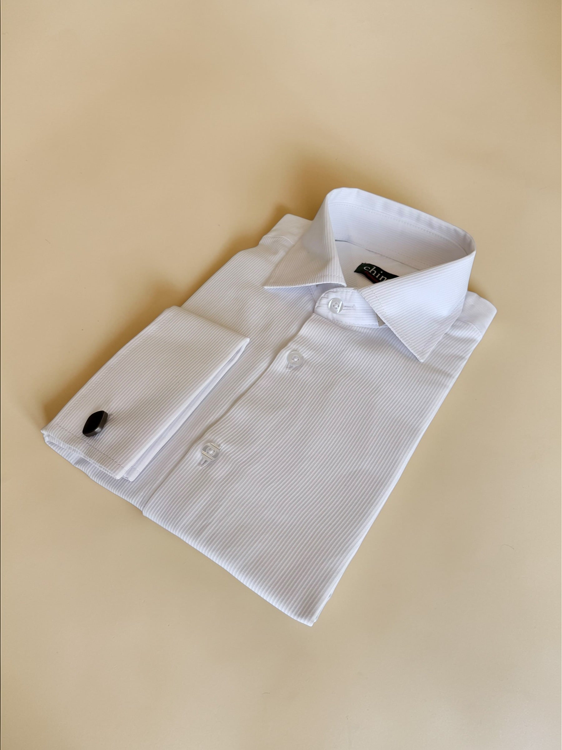 Striped pattern classic shirt - white