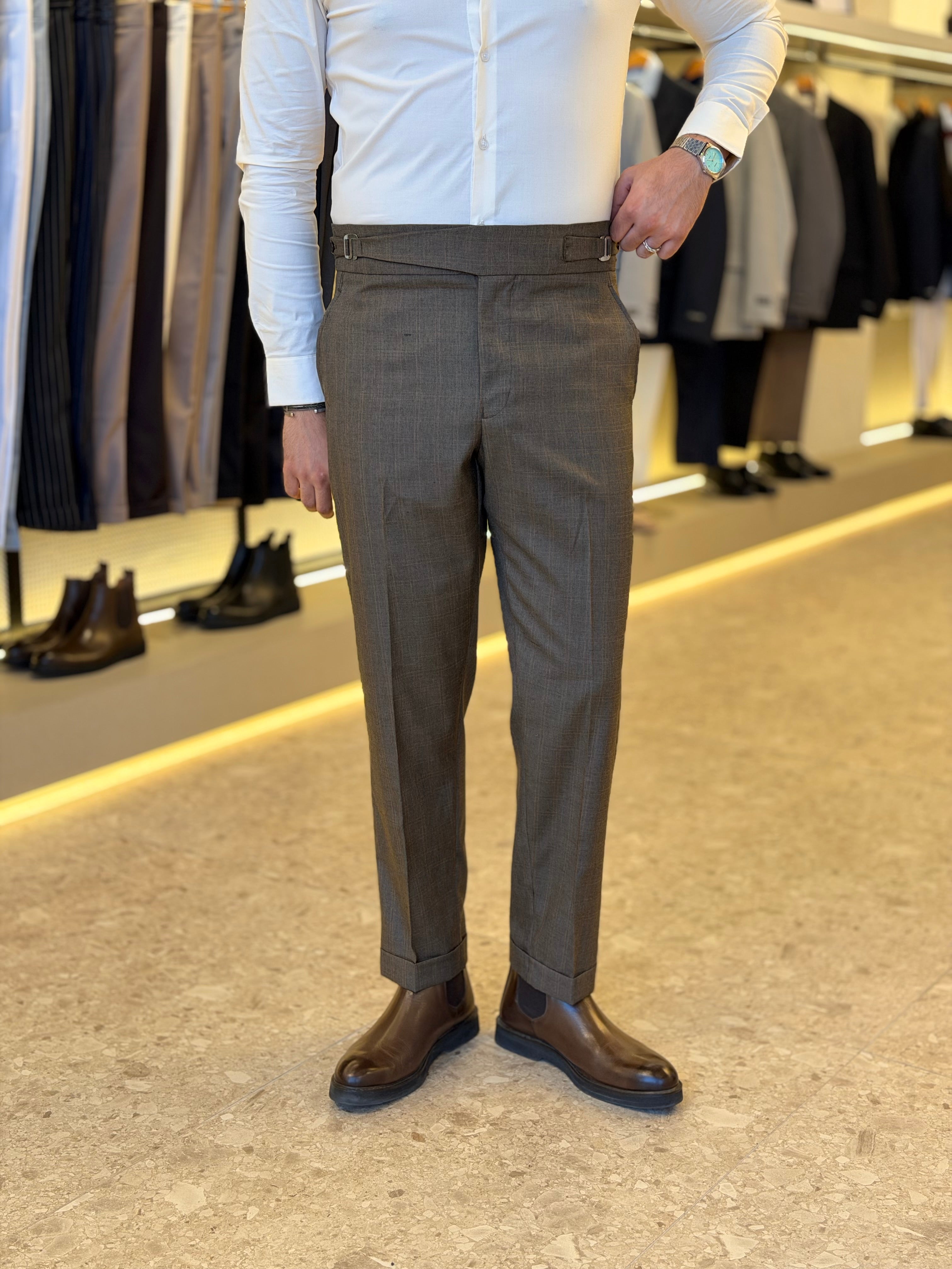 Hook chino trouser - Brown checks