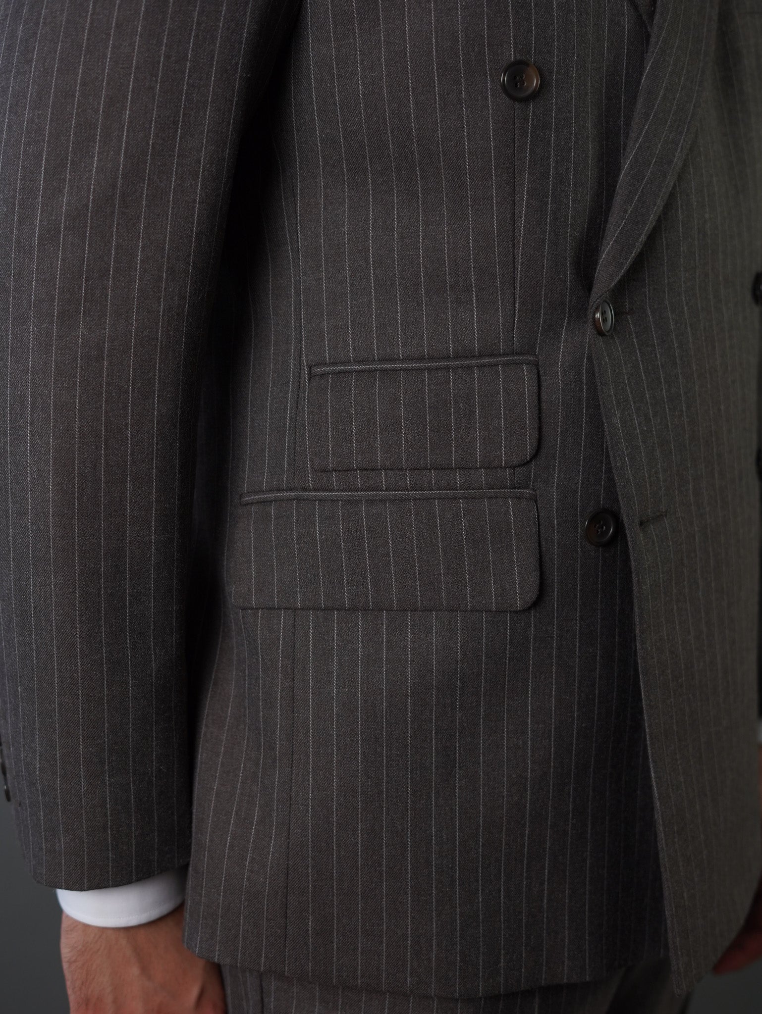 Double breasted suit - brown striped