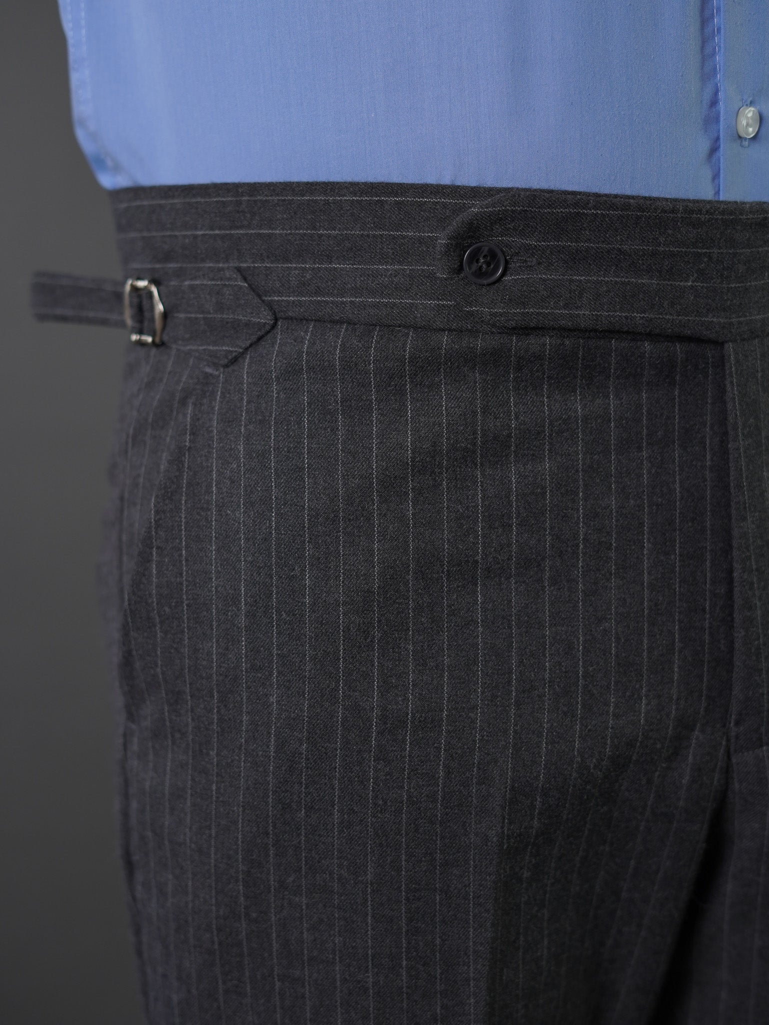 Double breasted suit - gray striped