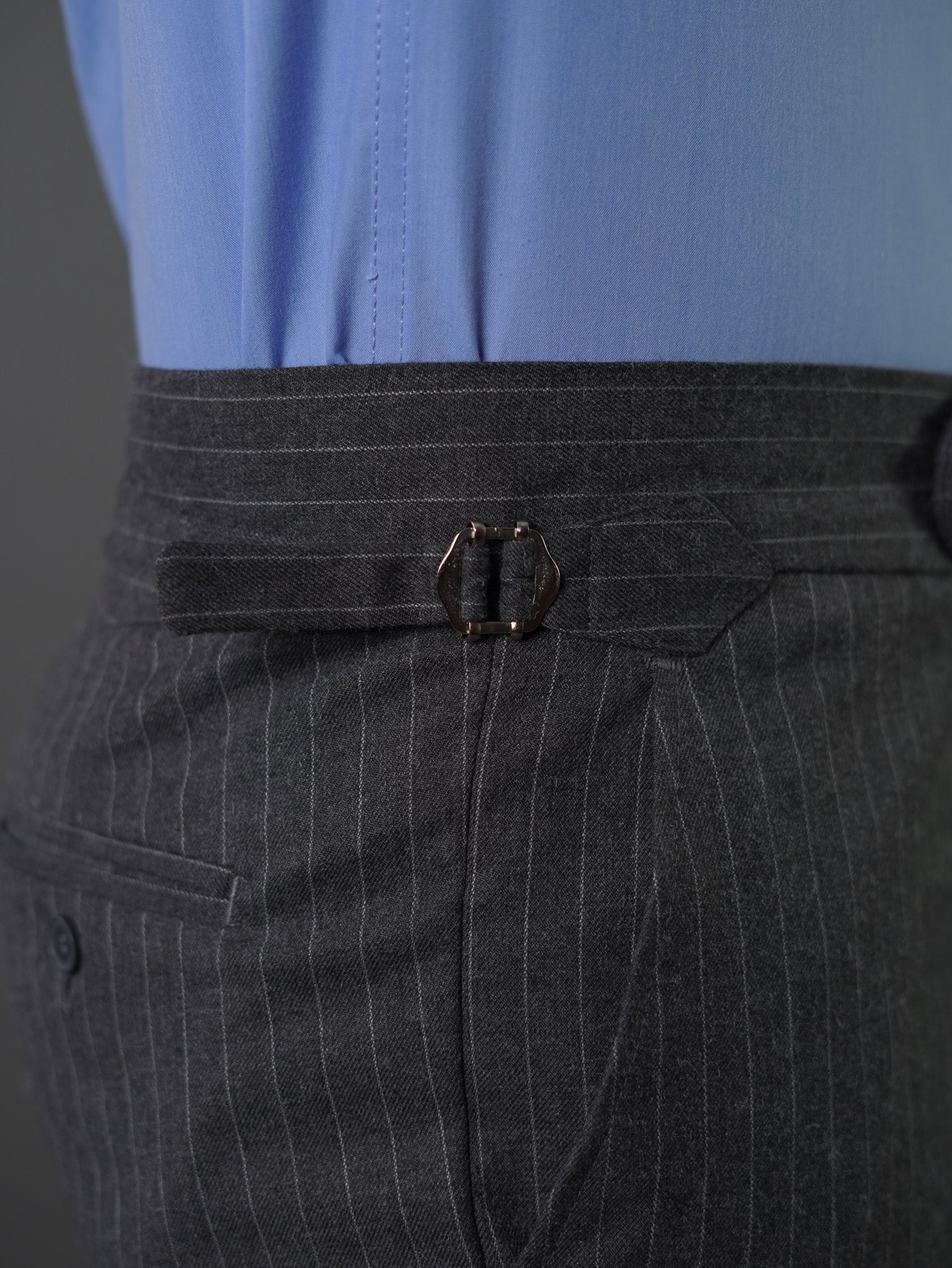 Double breasted suit - gray striped