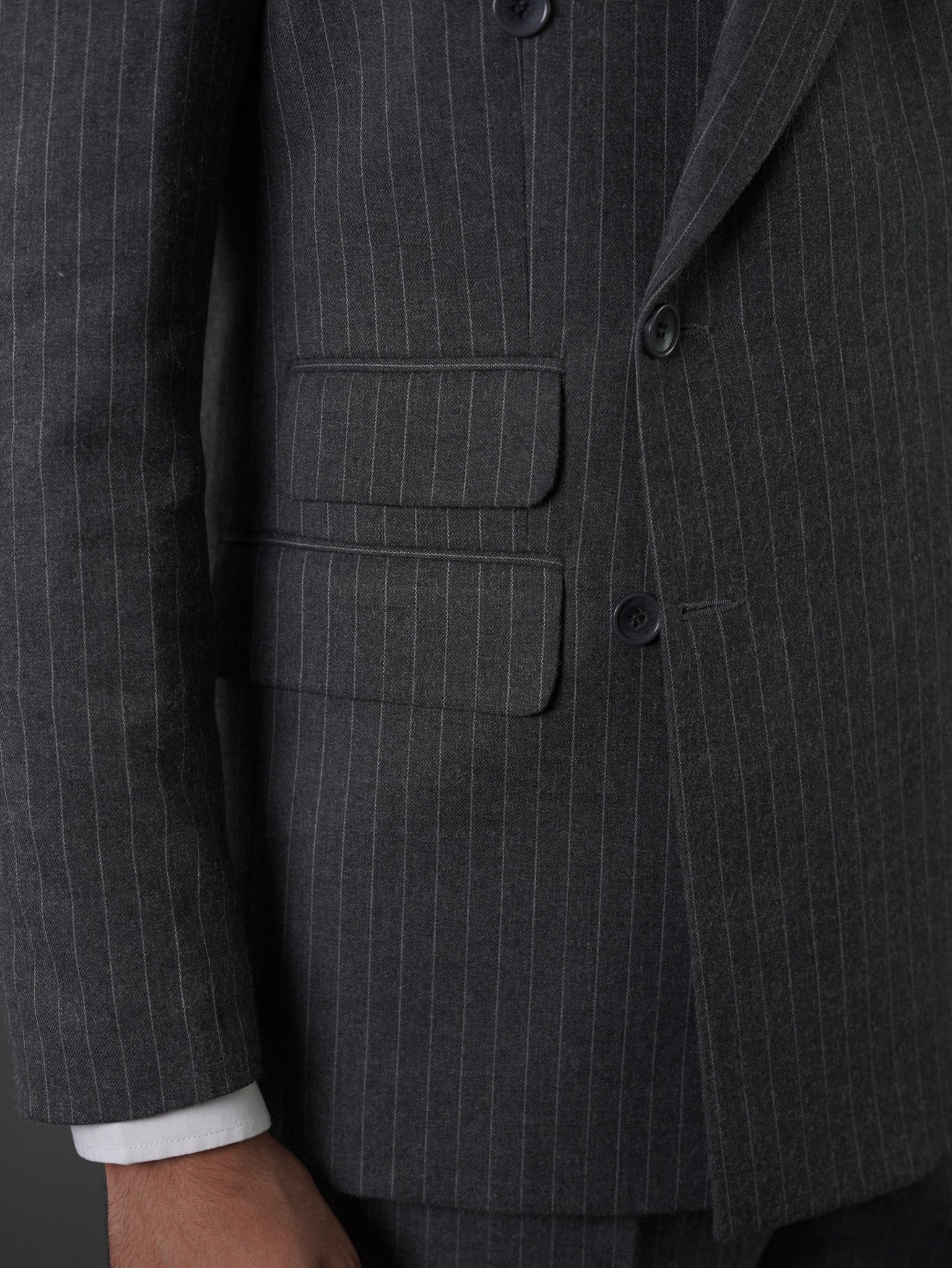 Double breasted suit - gray striped