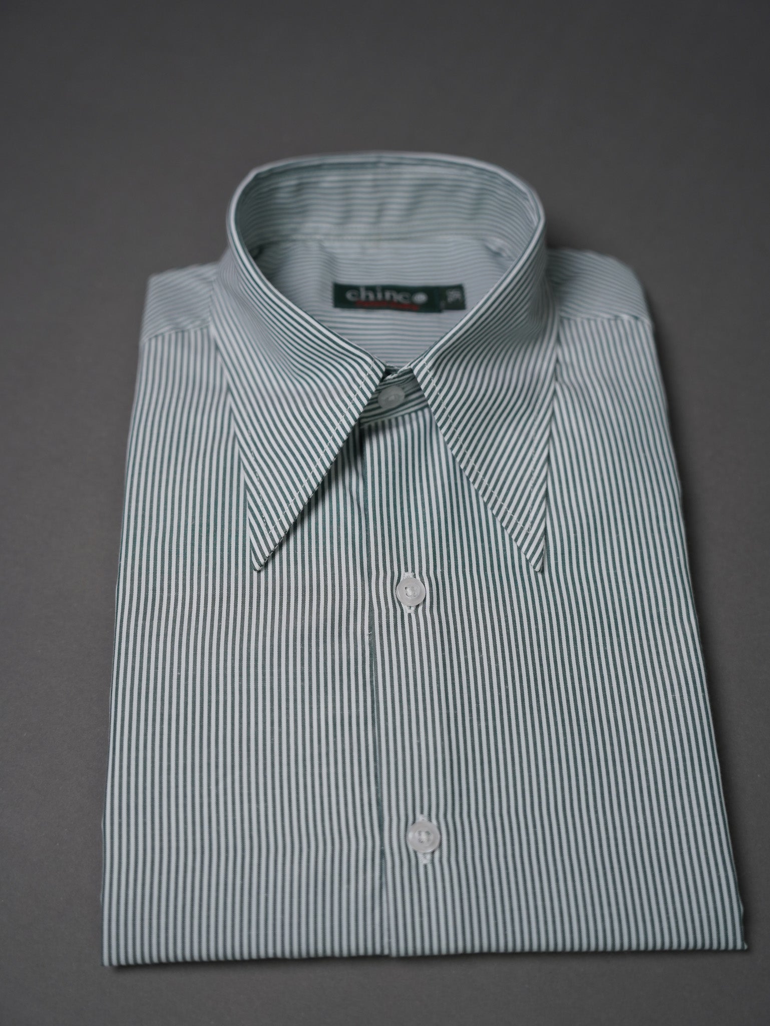 slim fit Long Point collar classic chemise - Green