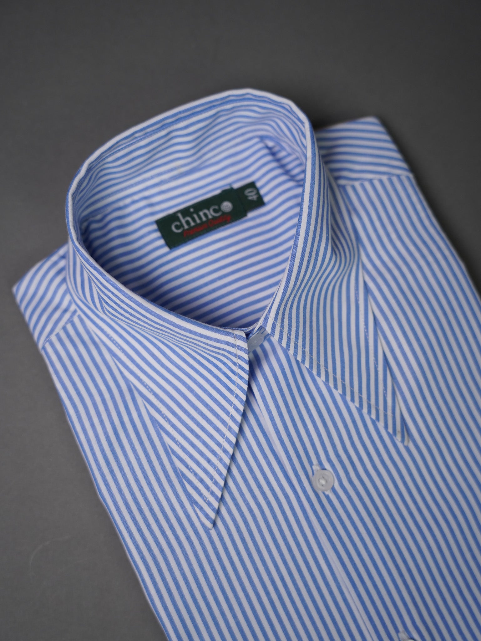 slim fit Long Point collar classic chemise -Baby blue S