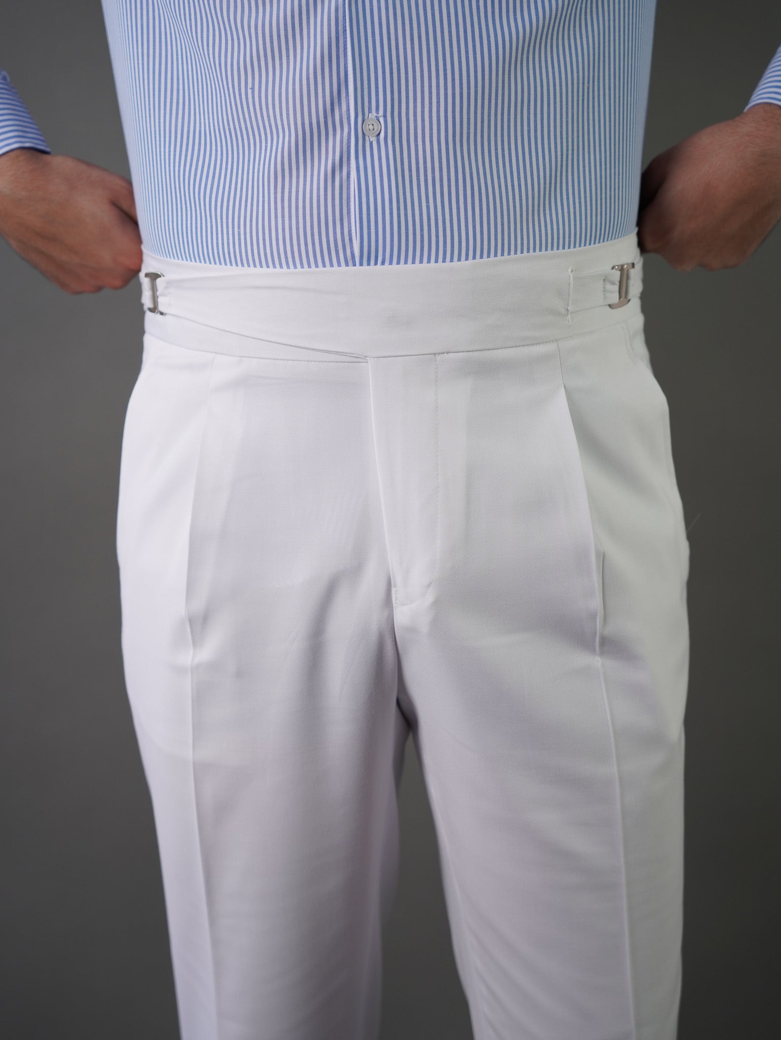 Hook two side Gurkha trousers - white