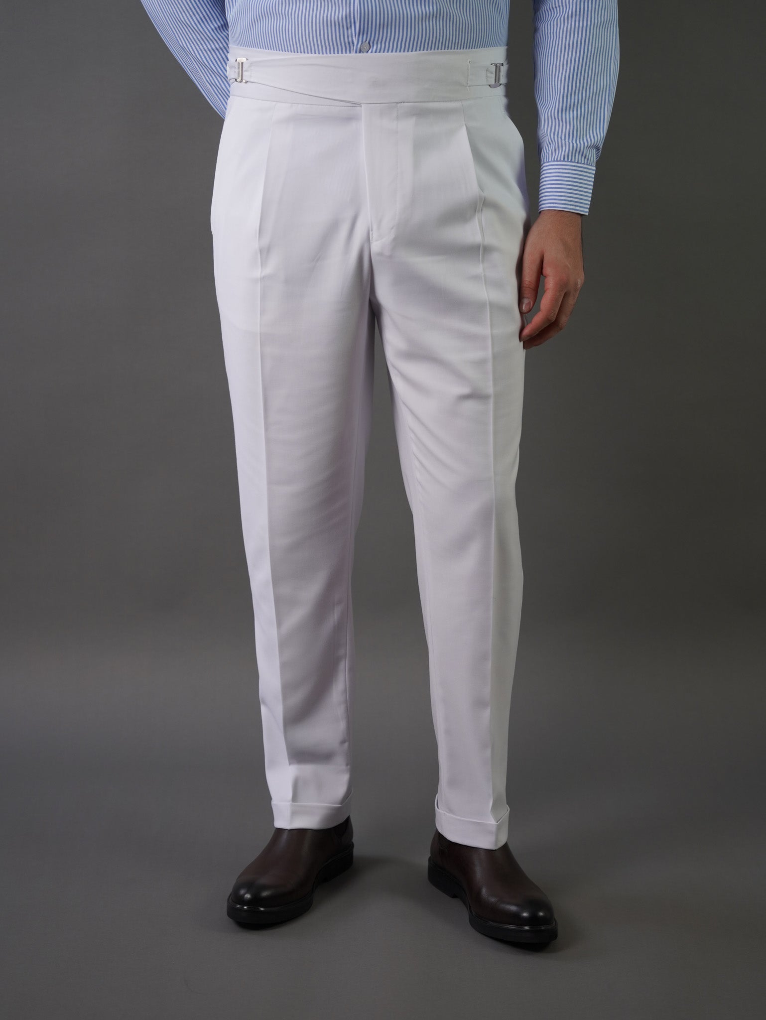 Hook two side Gurkha trousers - white