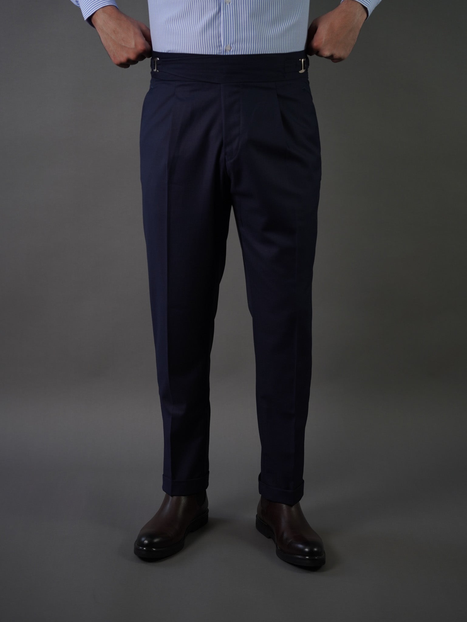 Hook two side Gurkha trousers - navy
