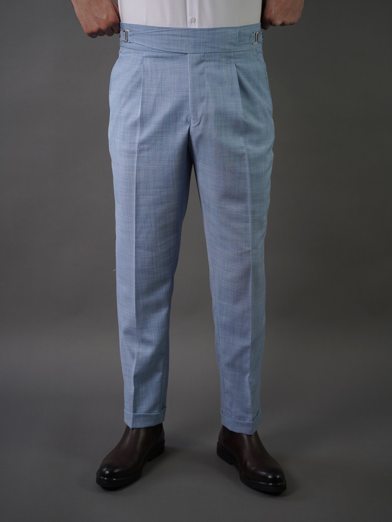 Hook two side Gurkha trousers - baby blue