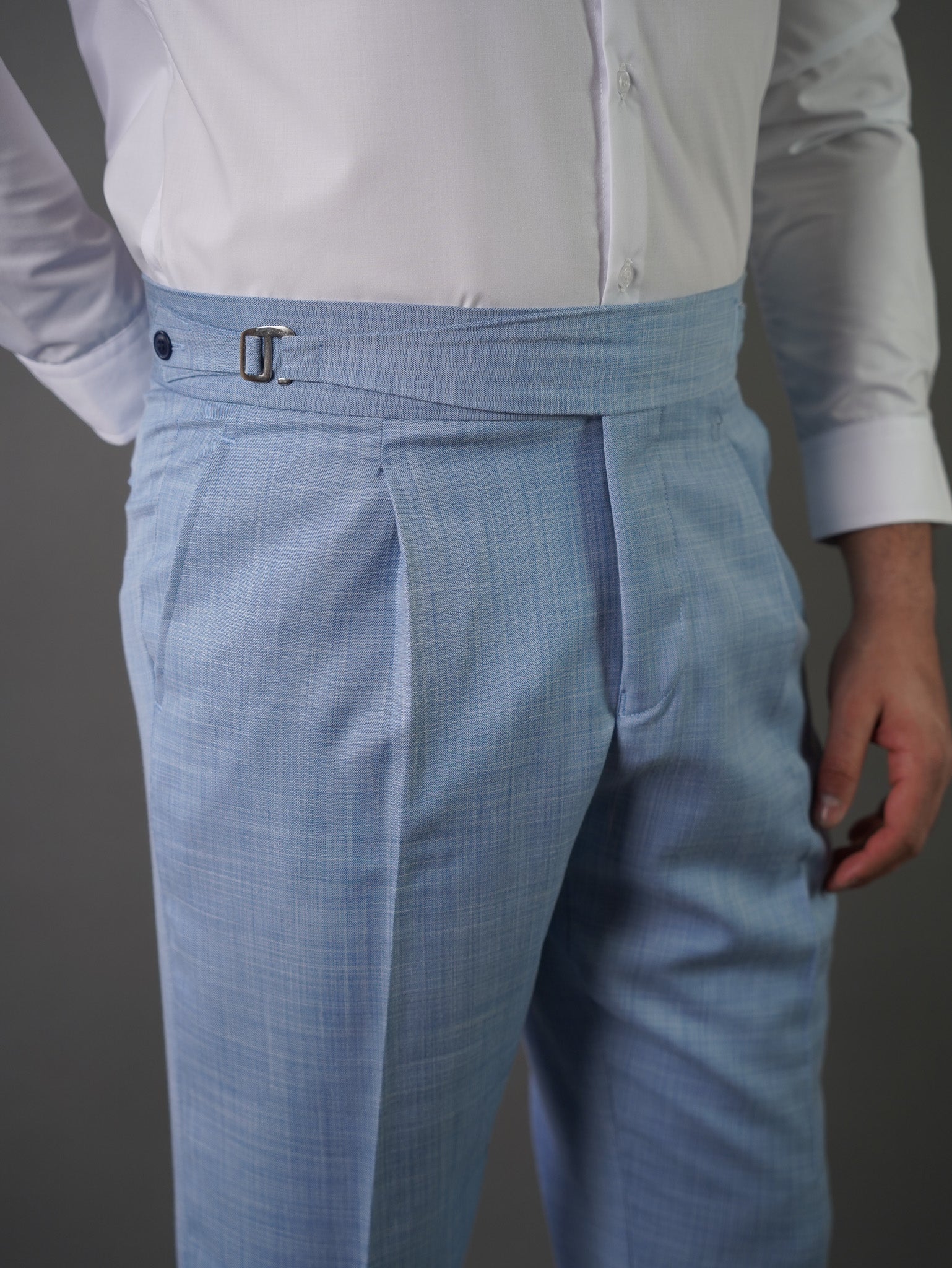 Hook two side Gurkha trousers - baby blue