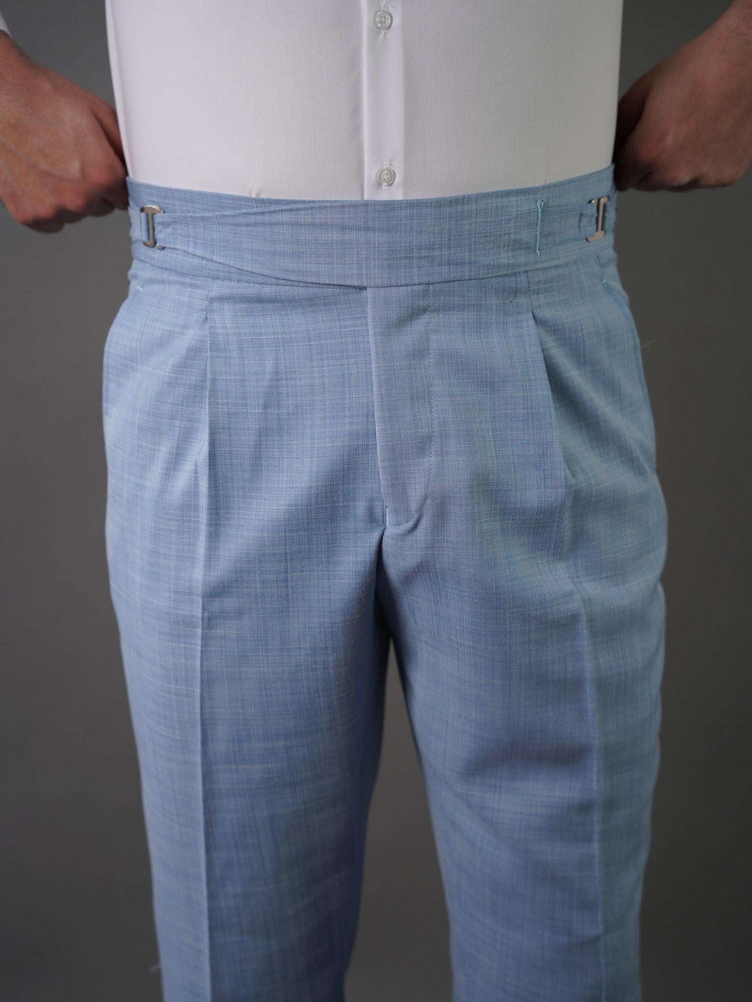 Hook two side Gurkha trousers - baby blue