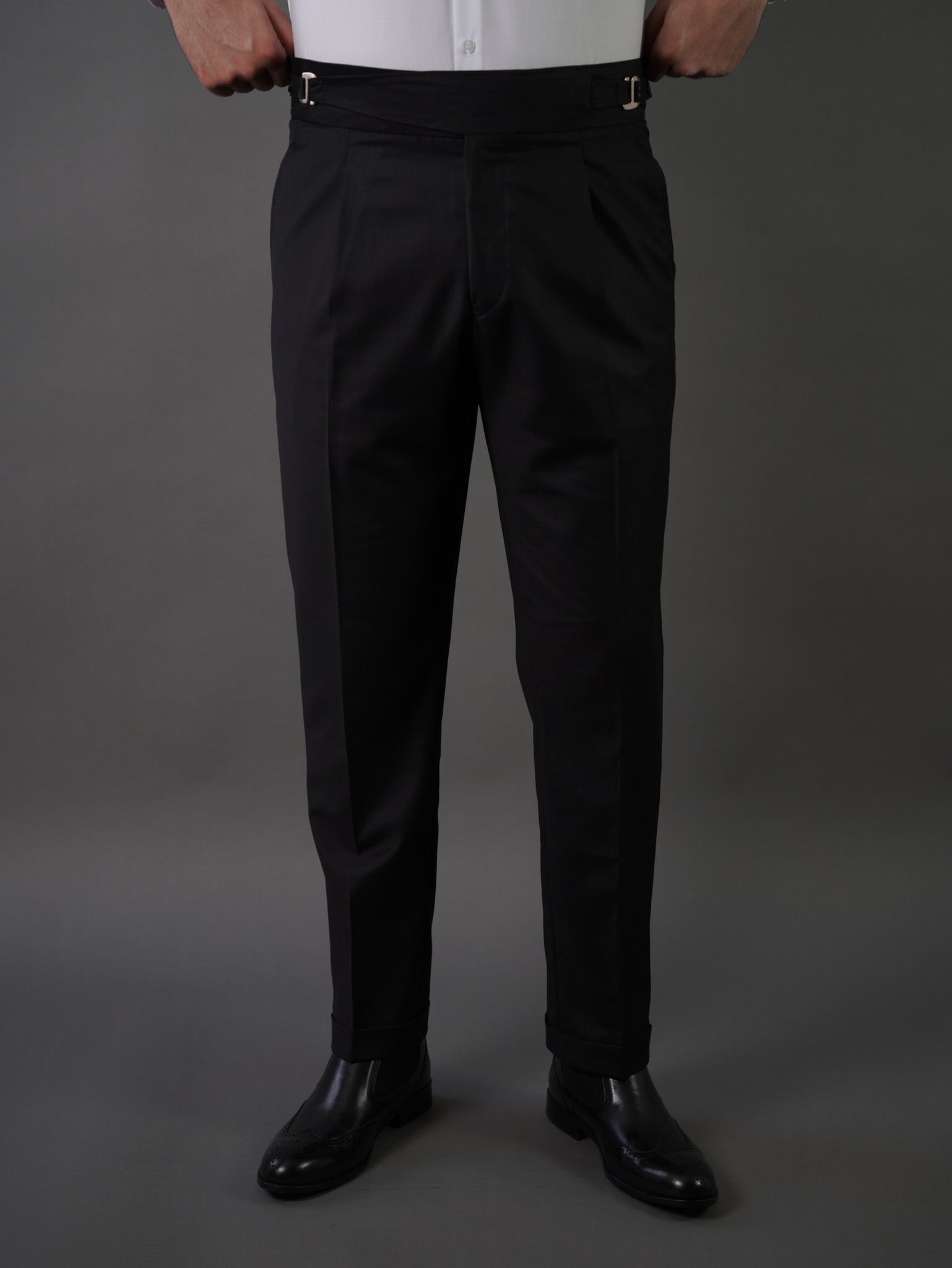 Hook two side Gurkha trousers - black