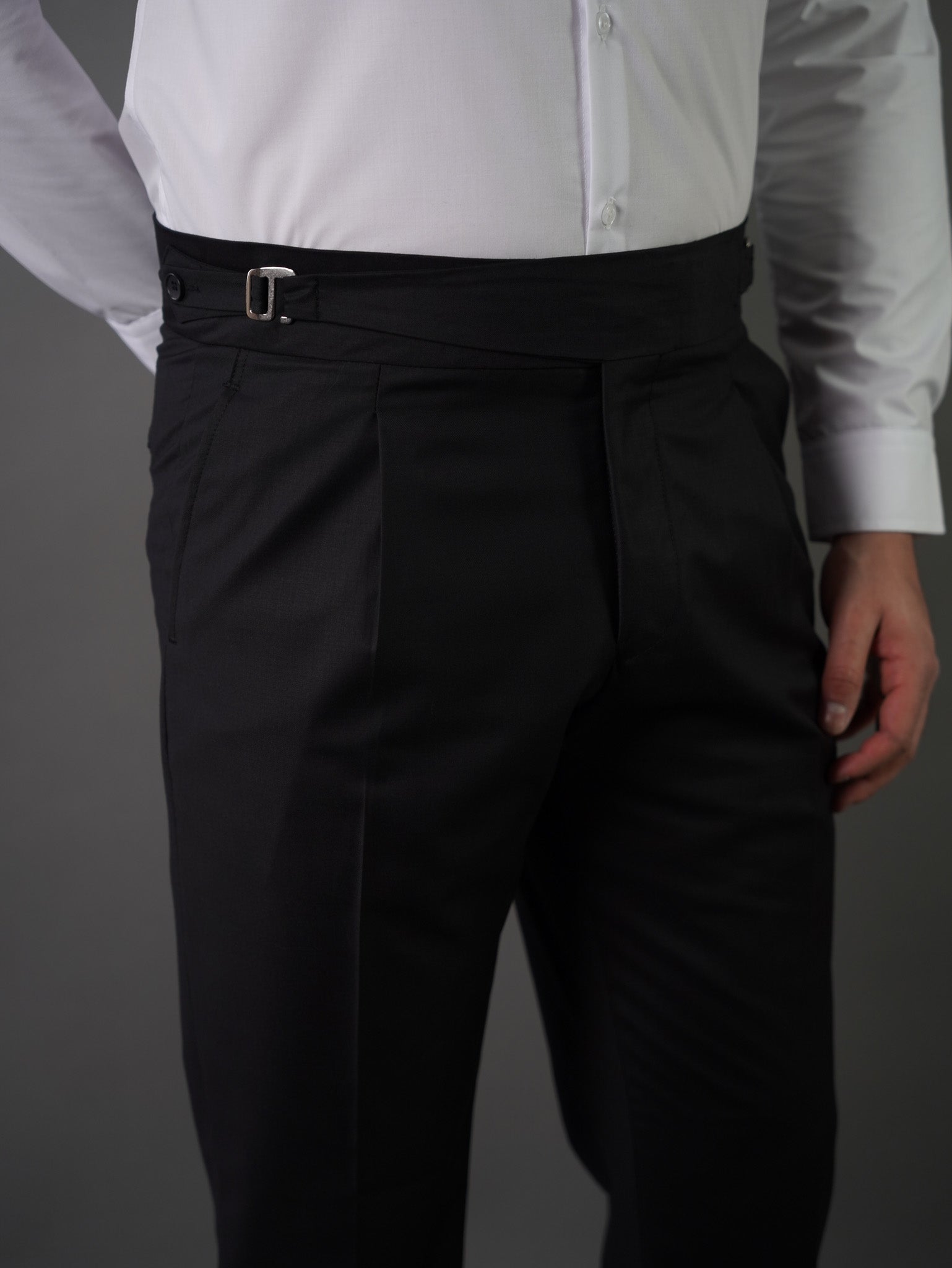 Hook two side Gurkha trousers - black