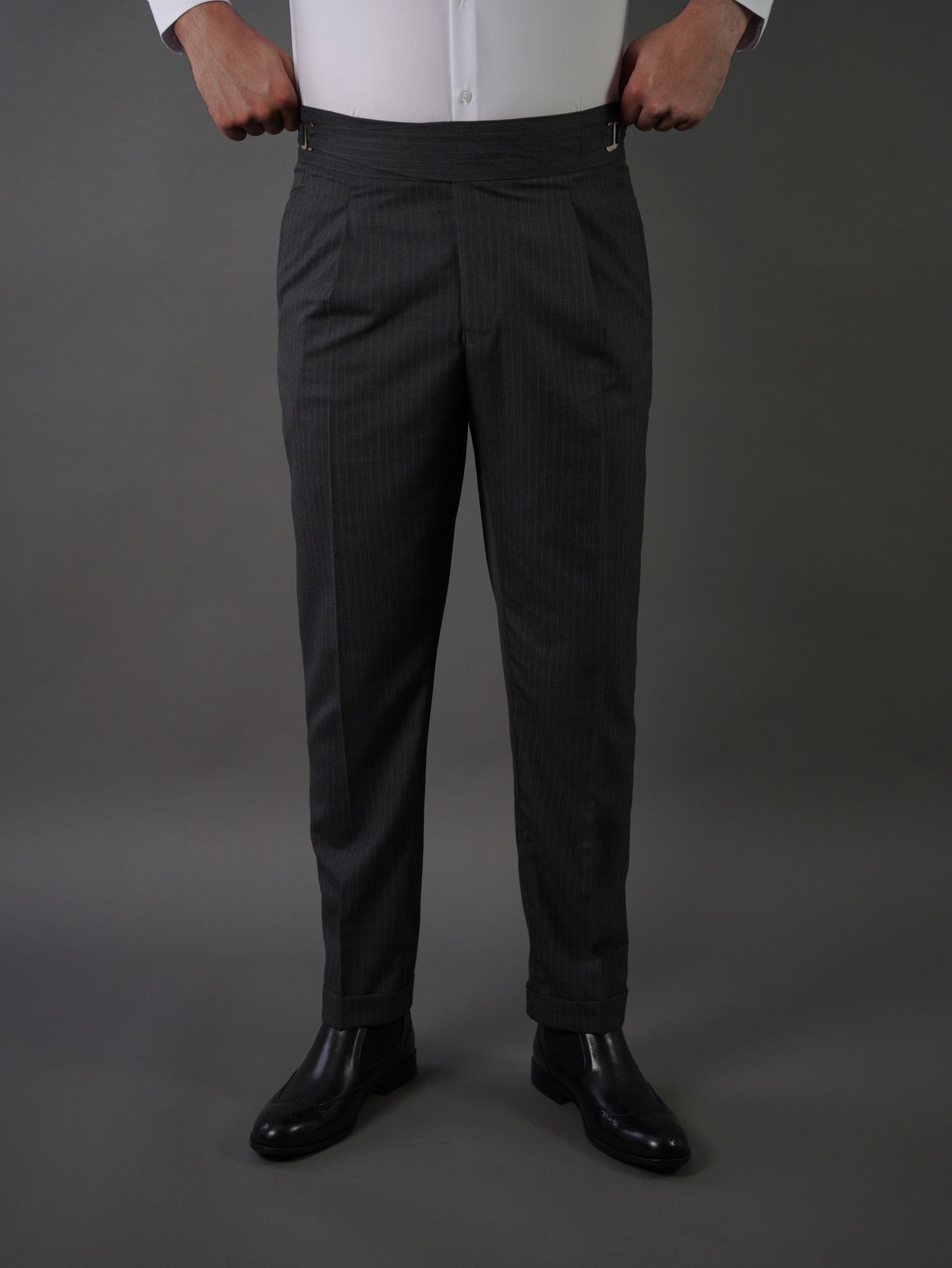 Hook two side Gurkha trousers - darkgray s