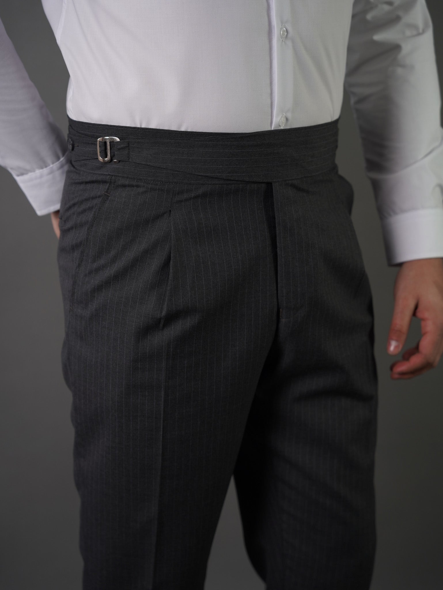 Hook two side Gurkha trousers - darkgray s
