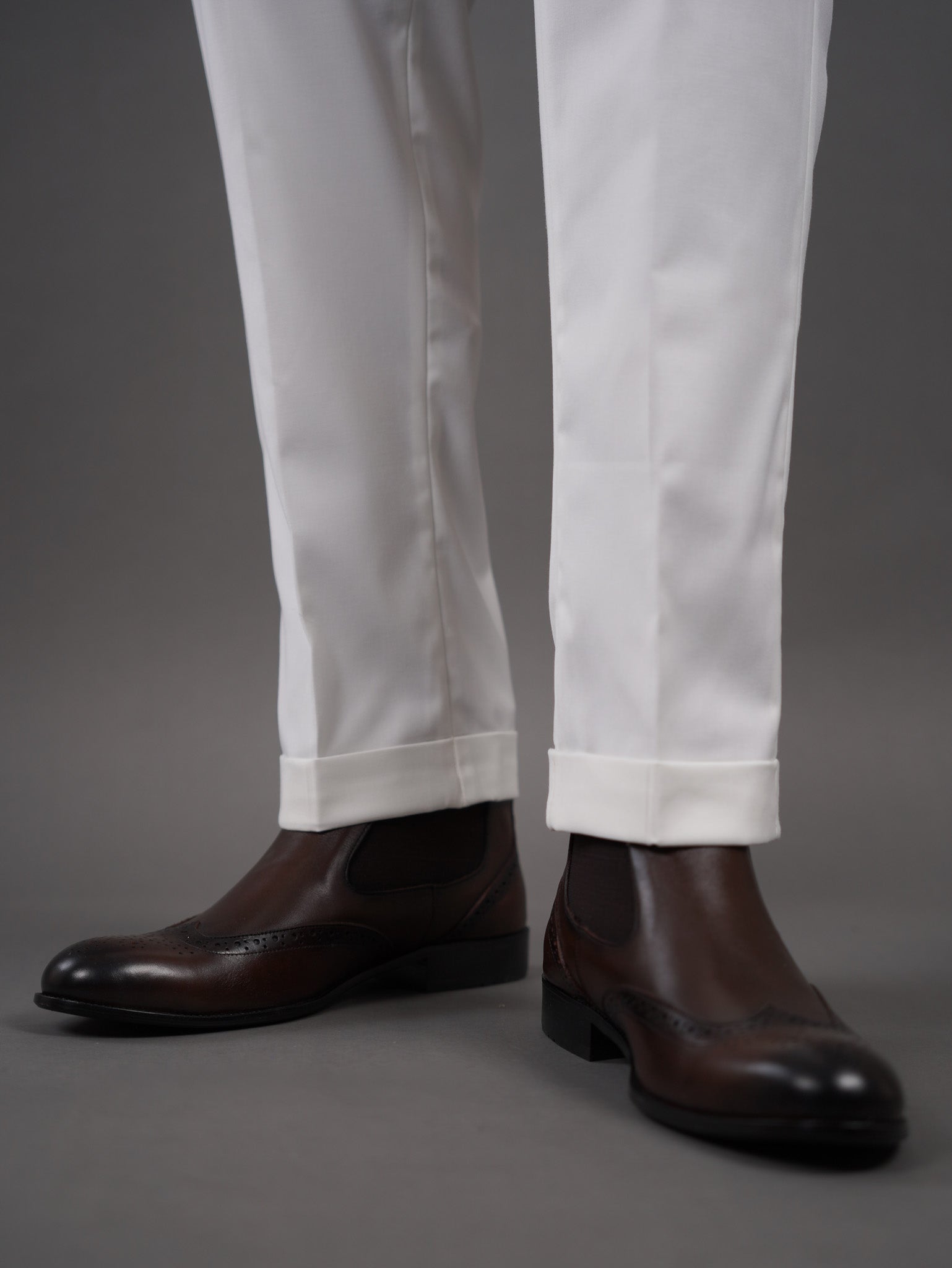slim fit chino high waist trousers - OFF WHITE