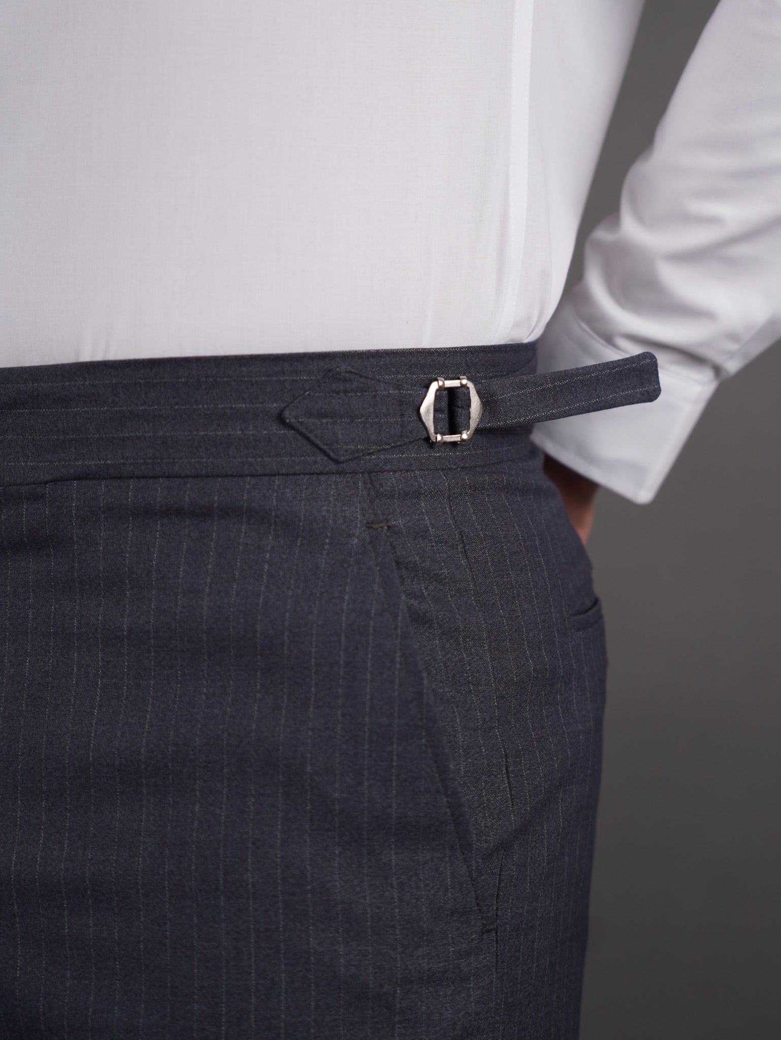 slim fit chino high waist trousers -Gray s