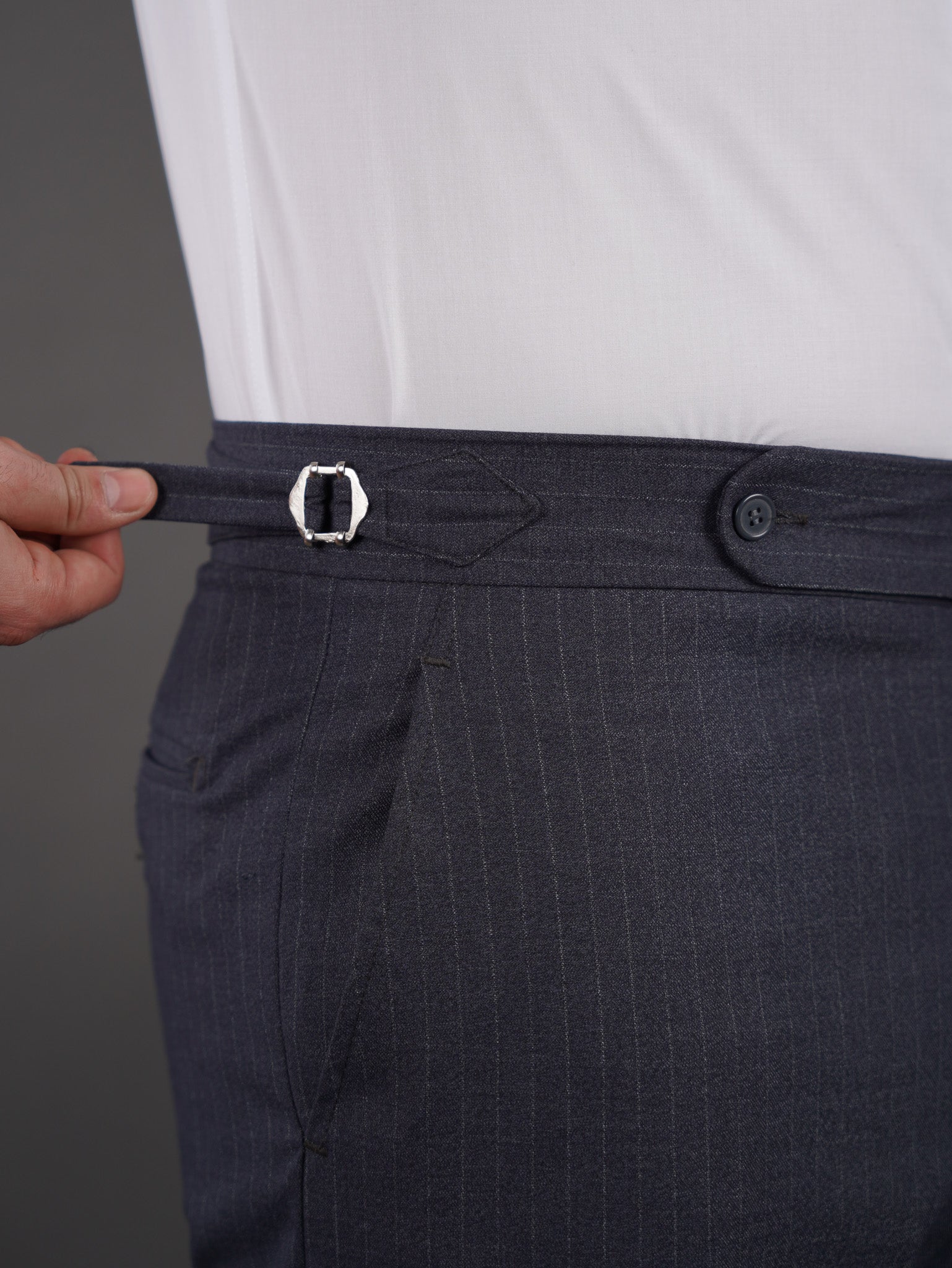 slim fit chino high waist trousers -Gray s