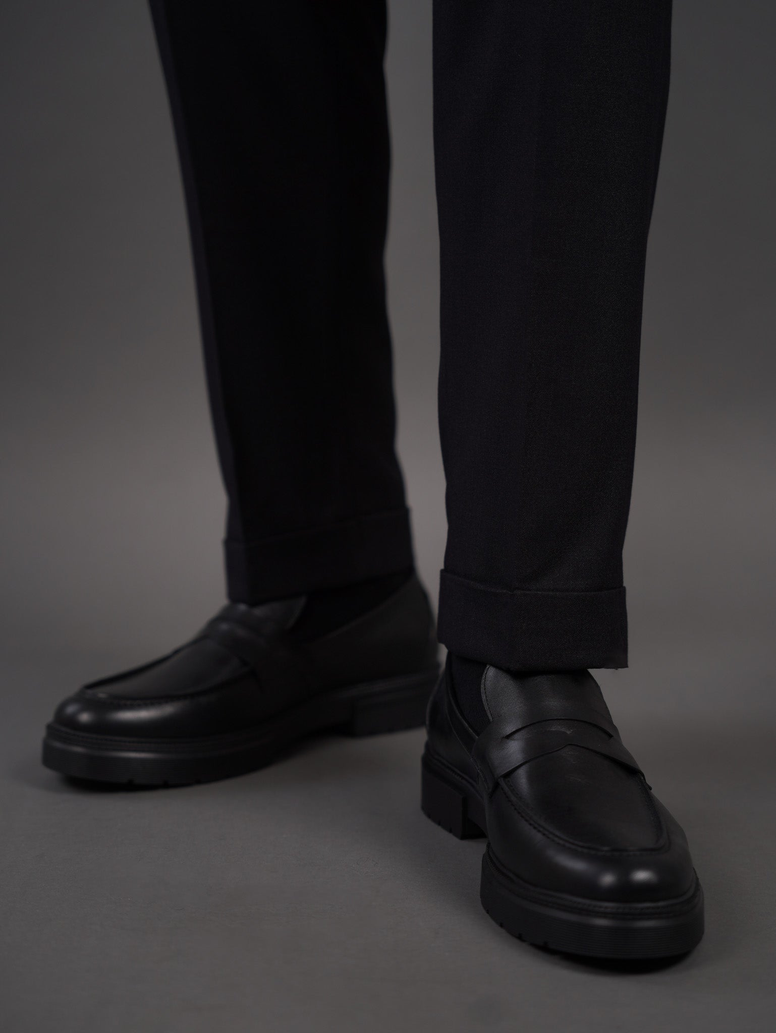 slim fit chino high waist trousers - BLACK