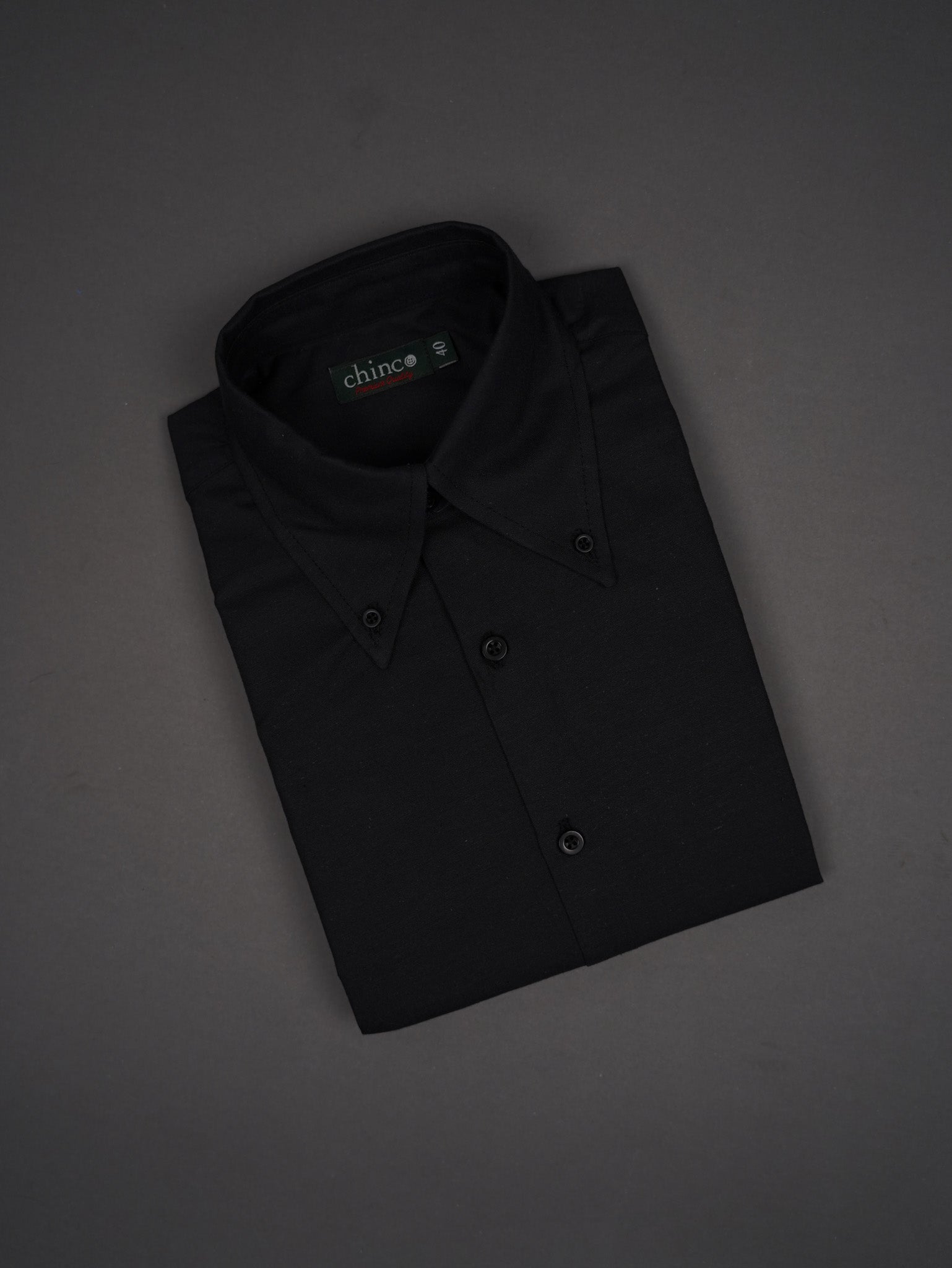 Oxford Long Point collar classic chemise - BLACK