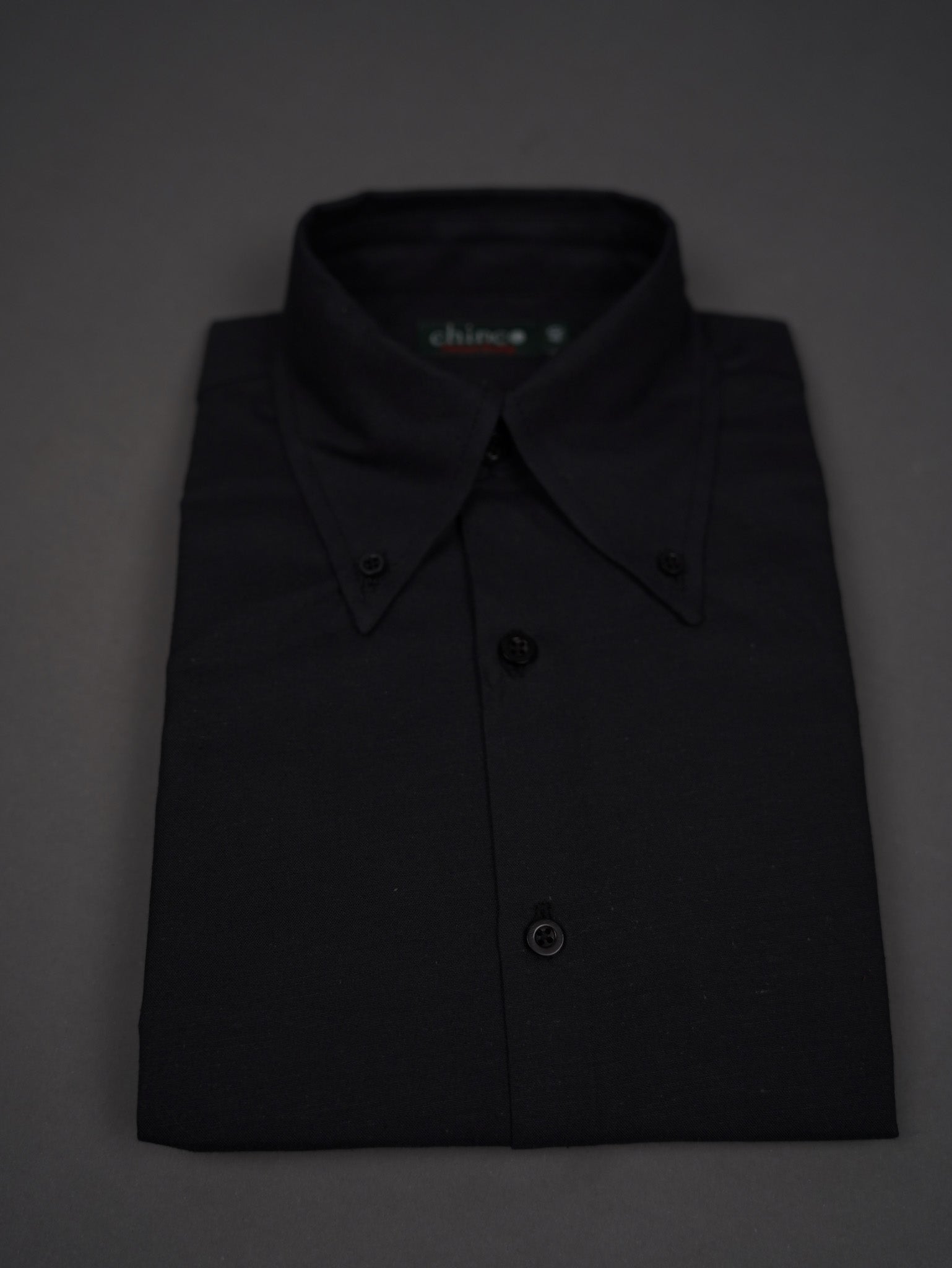 Oxford Long Point collar classic chemise - BLACK