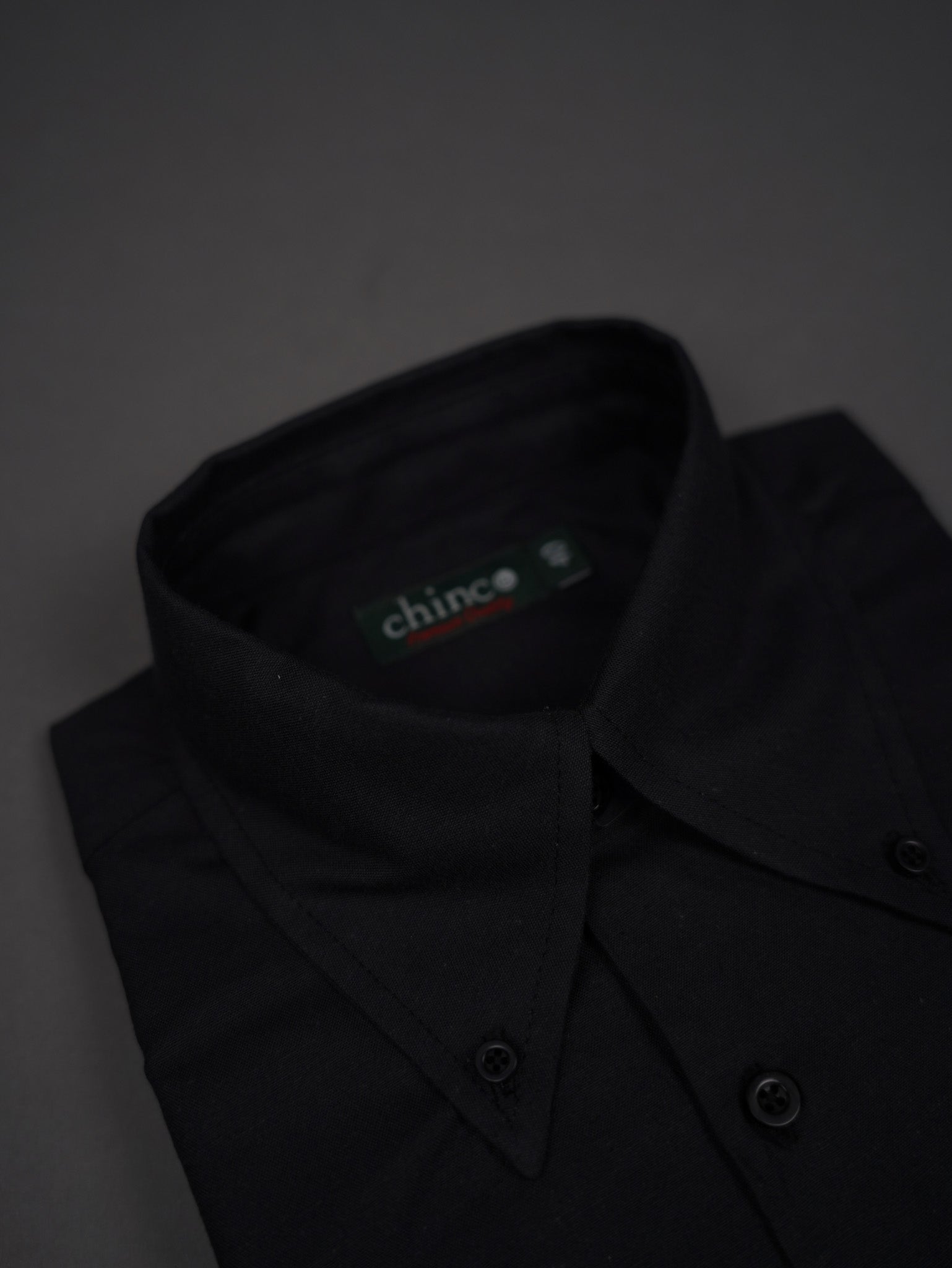 Oxford Long Point collar classic chemise - BLACK