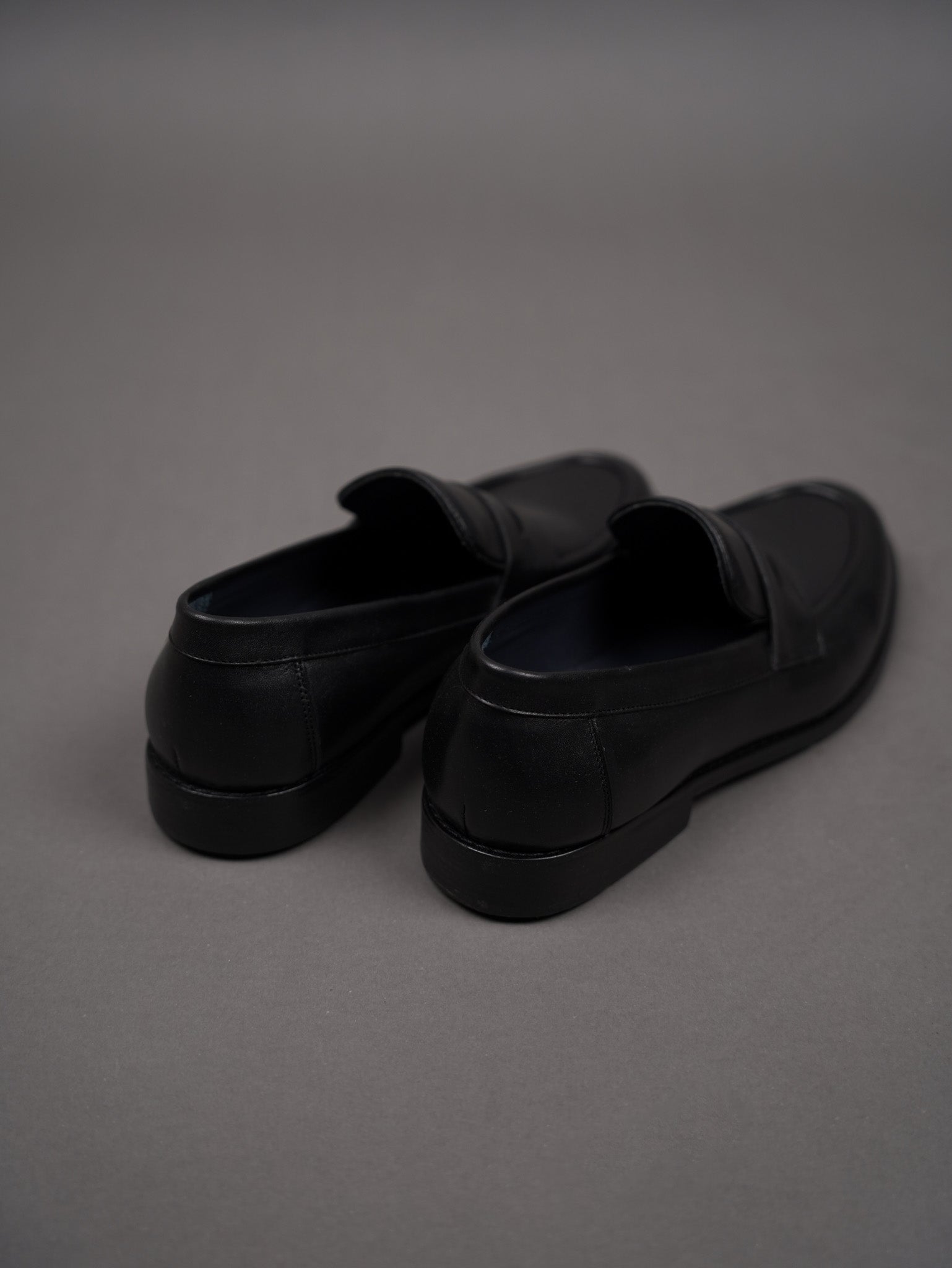 Penny leather loafers -BLACK