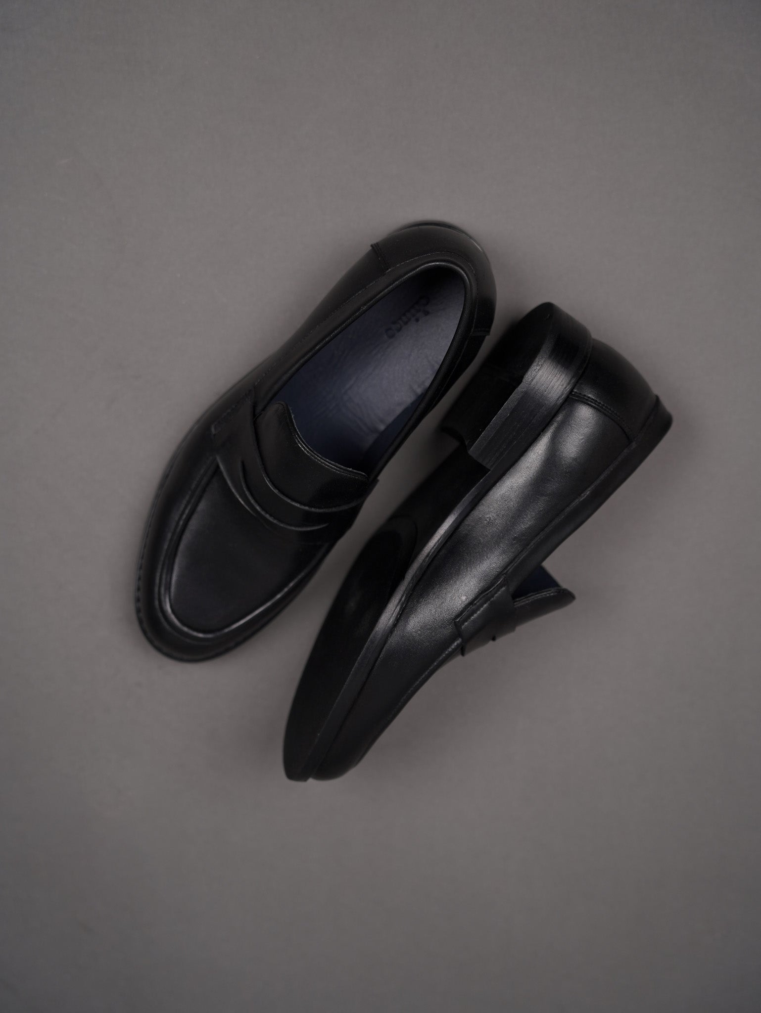 Penny leather loafers -BLACK