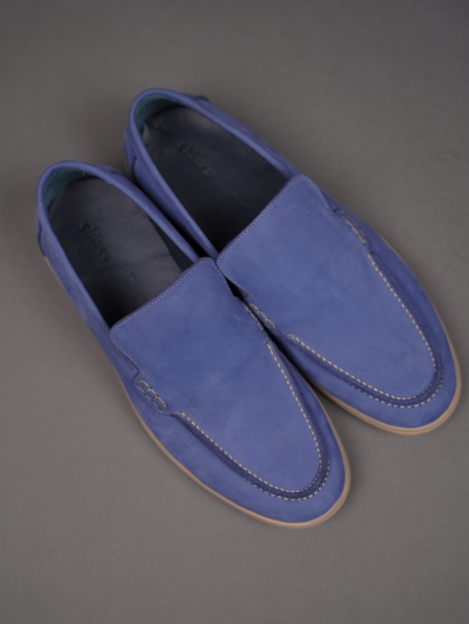 Suede loafers -BABY BLUE