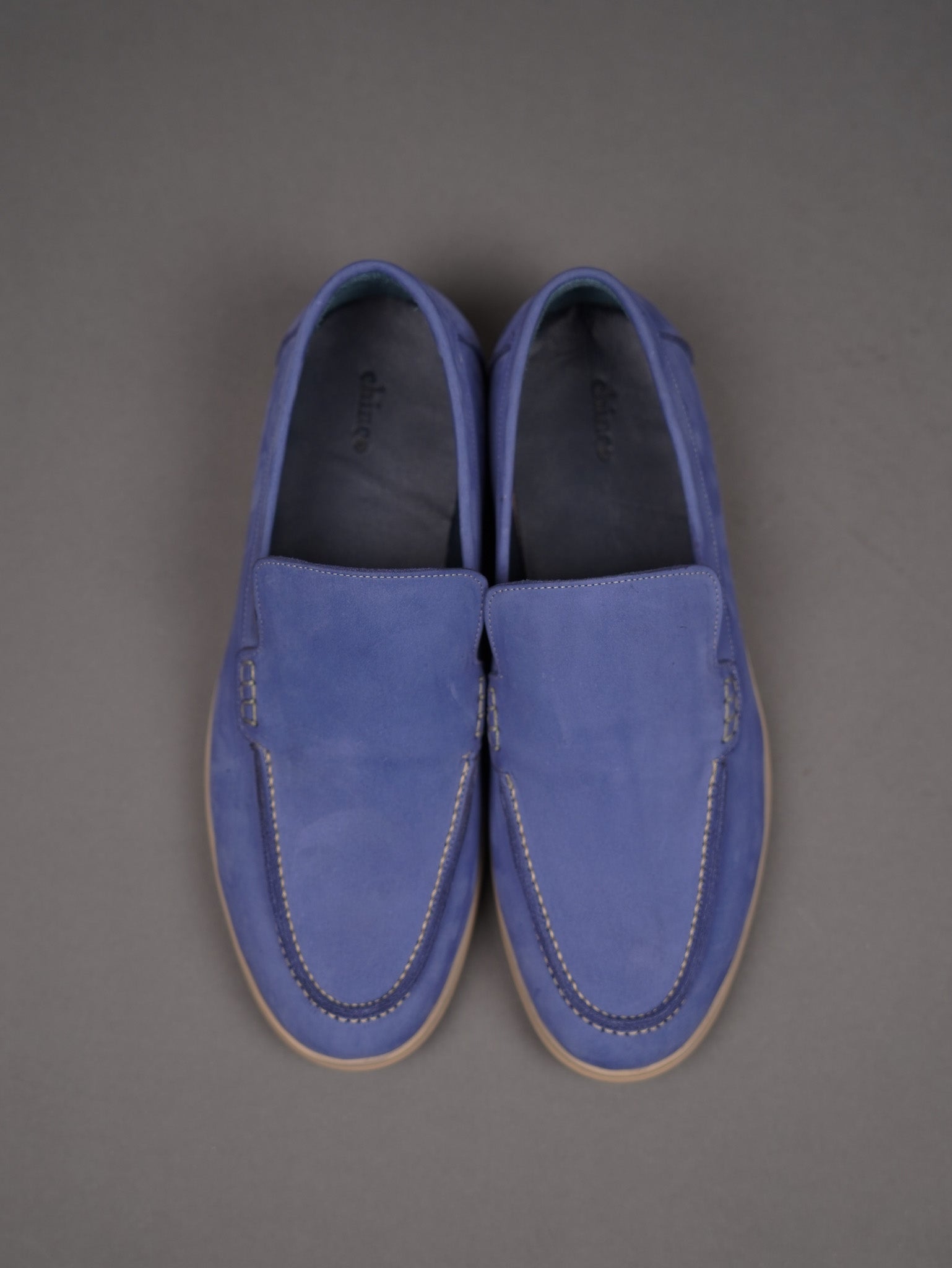 Suede loafers -BABY BLUE
