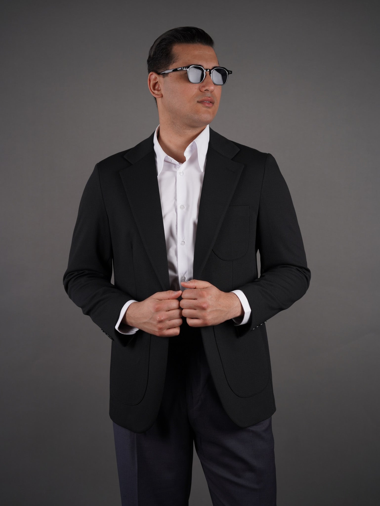 Unlined Lycra Blazer - black