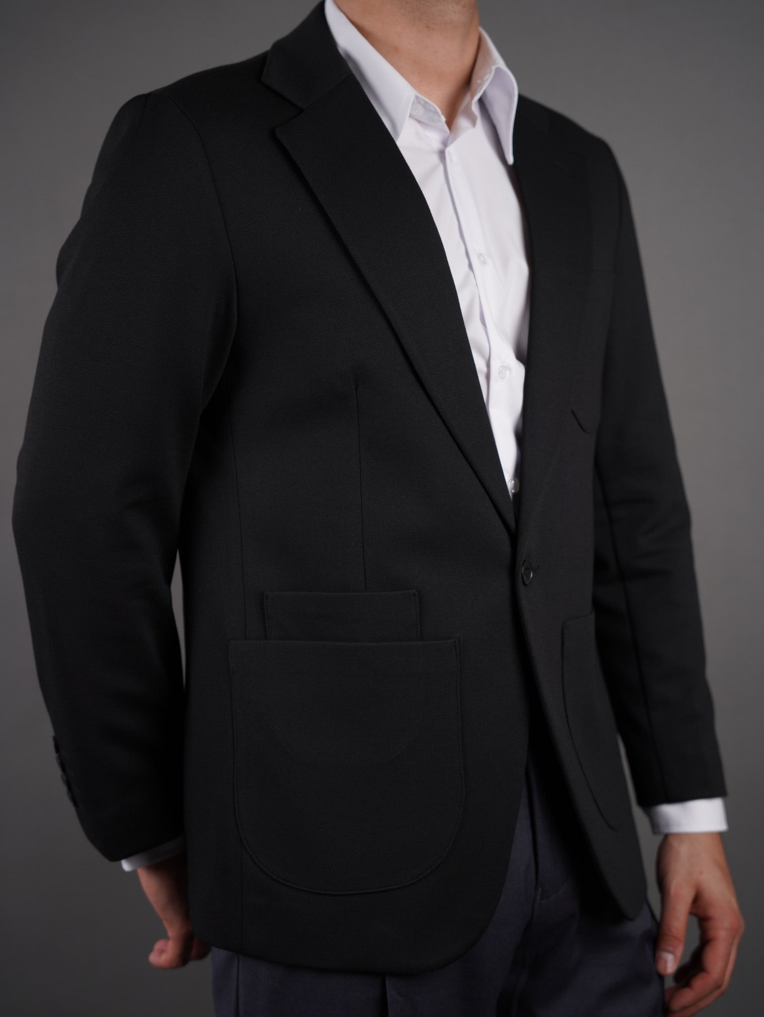 Unlined Lycra Blazer - black