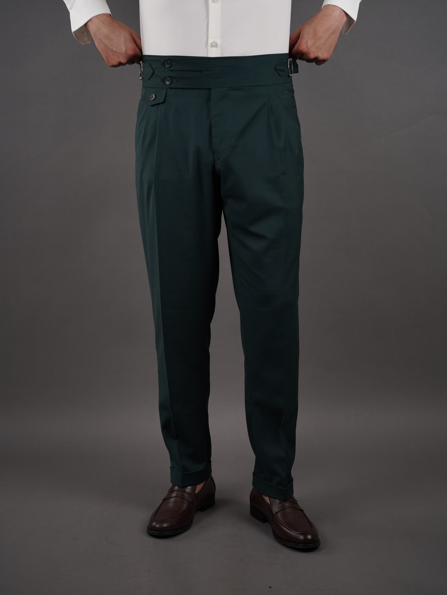 Double button Gurkha trousers - olive