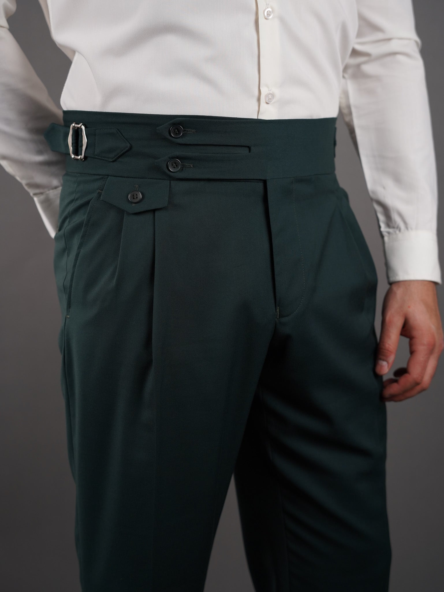 Double button Gurkha trousers - olive