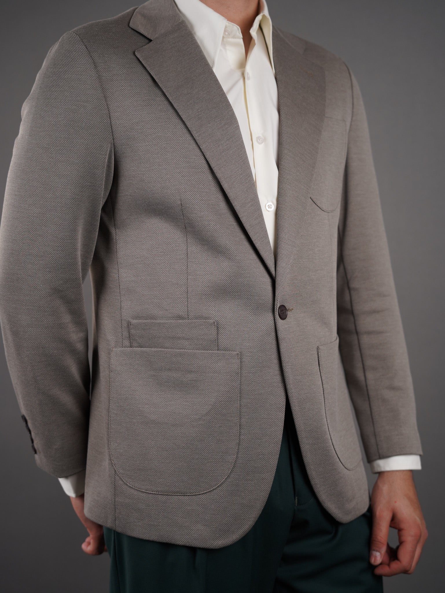 Unlined Lycra Blazer - cacao