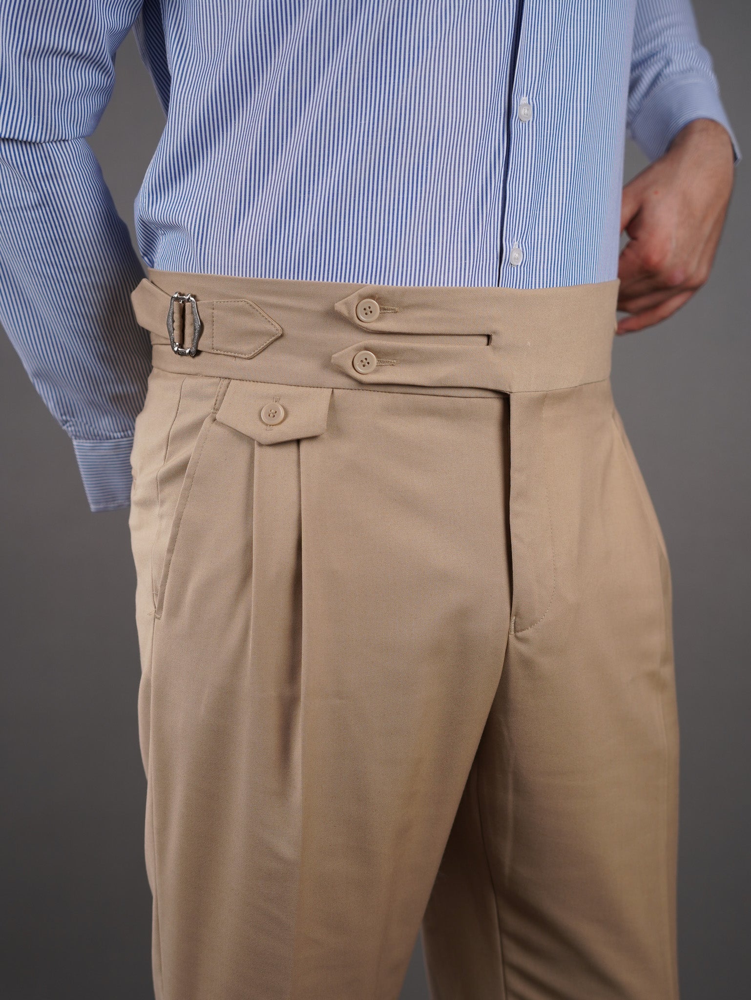 Double button Gurkha trousers - beige